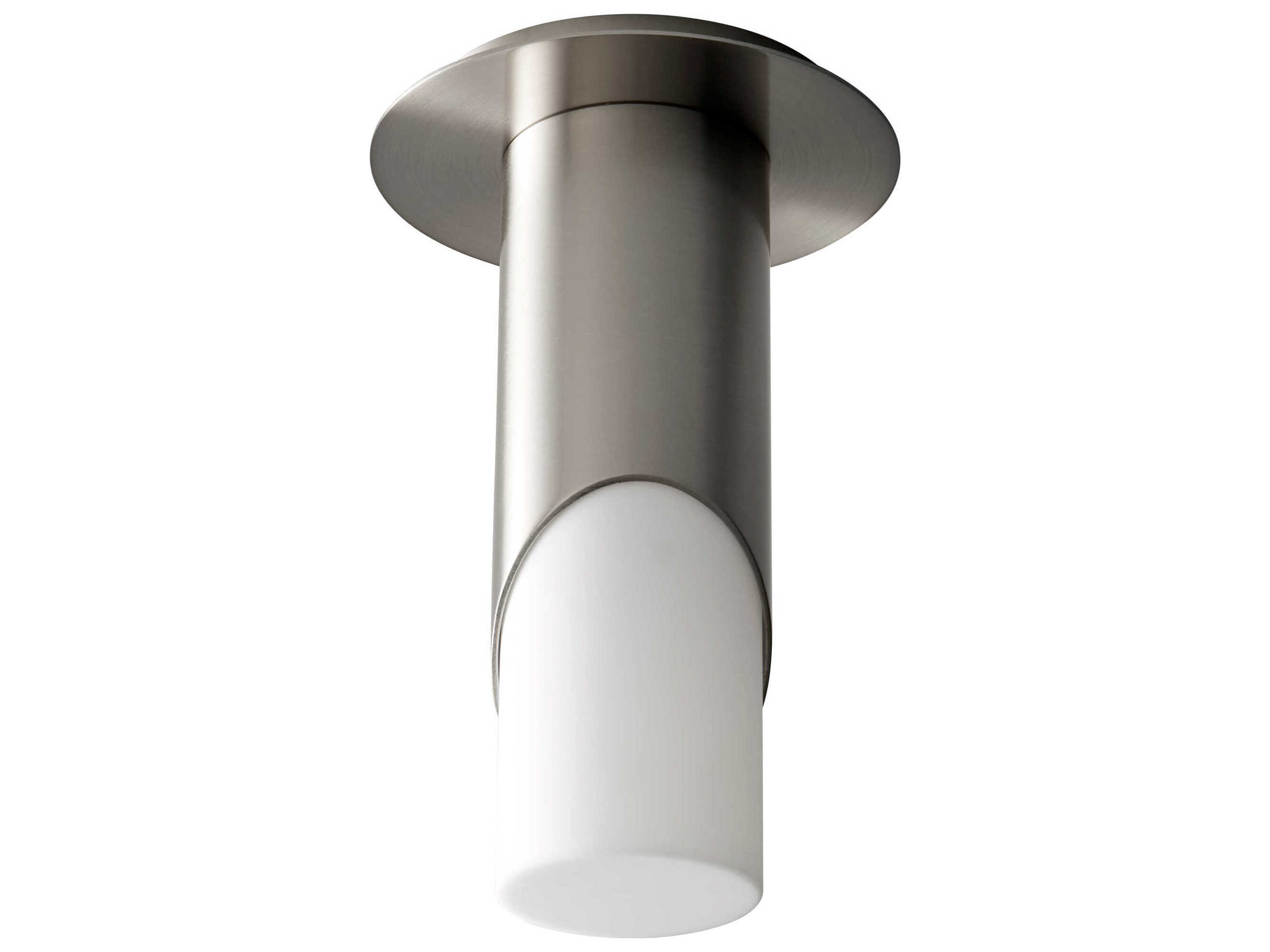 Oxygen by Quorum Ellipse 1-Light Satin Nickel Cylinder Flush Mount