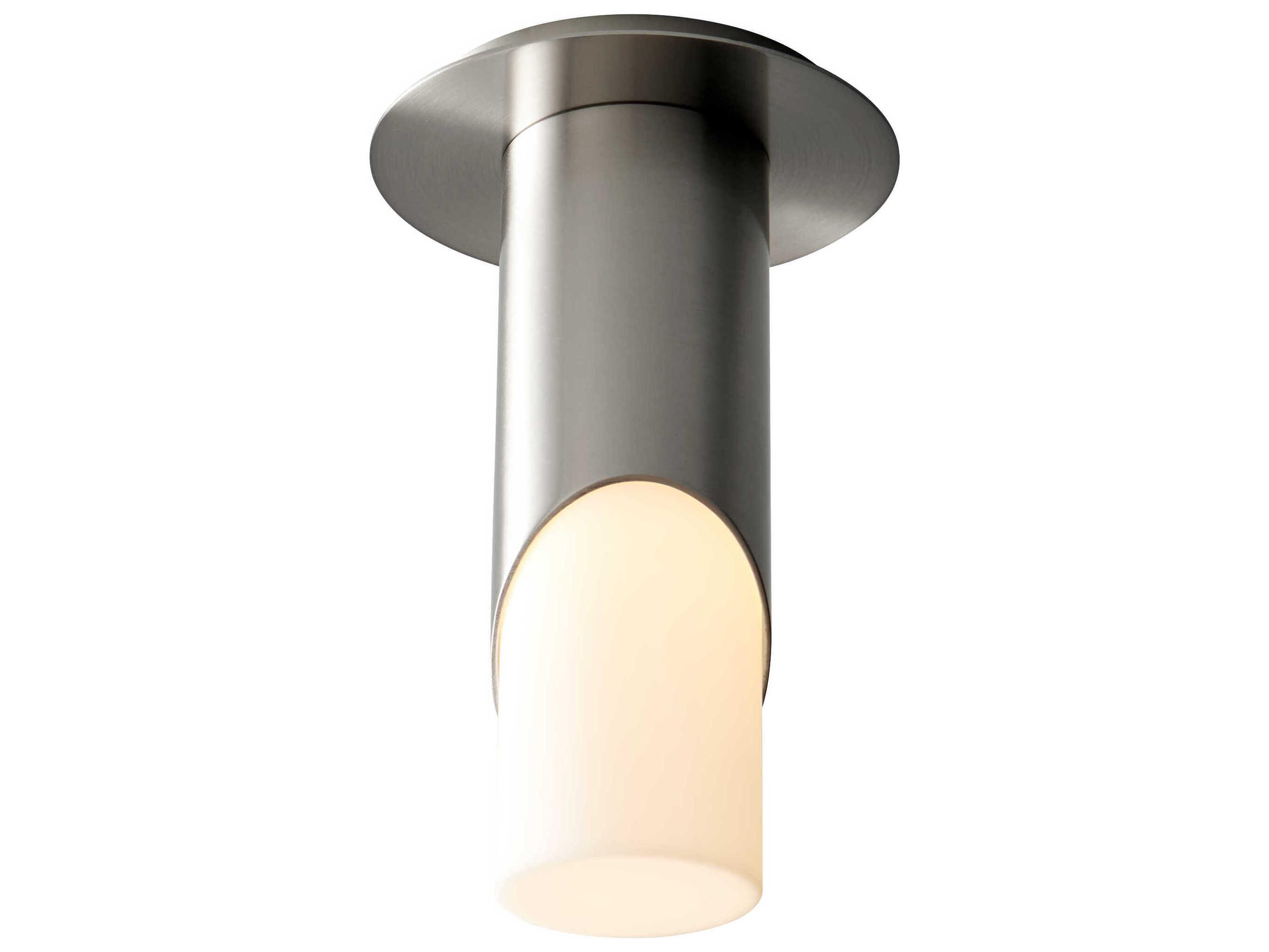 Oxygen by Quorum Ellipse 1-Light Satin Nickel Cylinder Flush Mount
