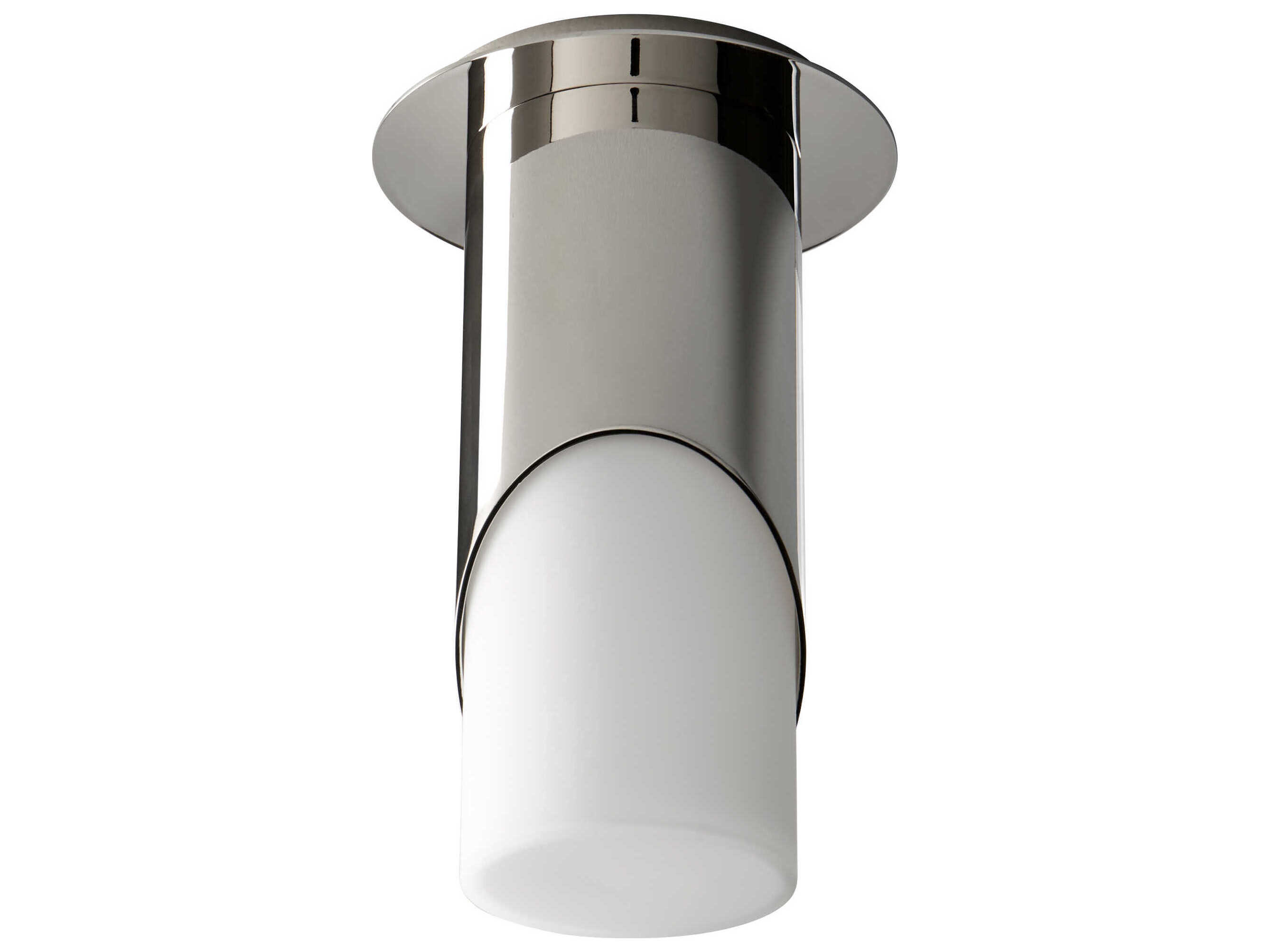 Oxygen by Quorum Ellipse 1-Light Polished Nickel Cylinder Flush Mount