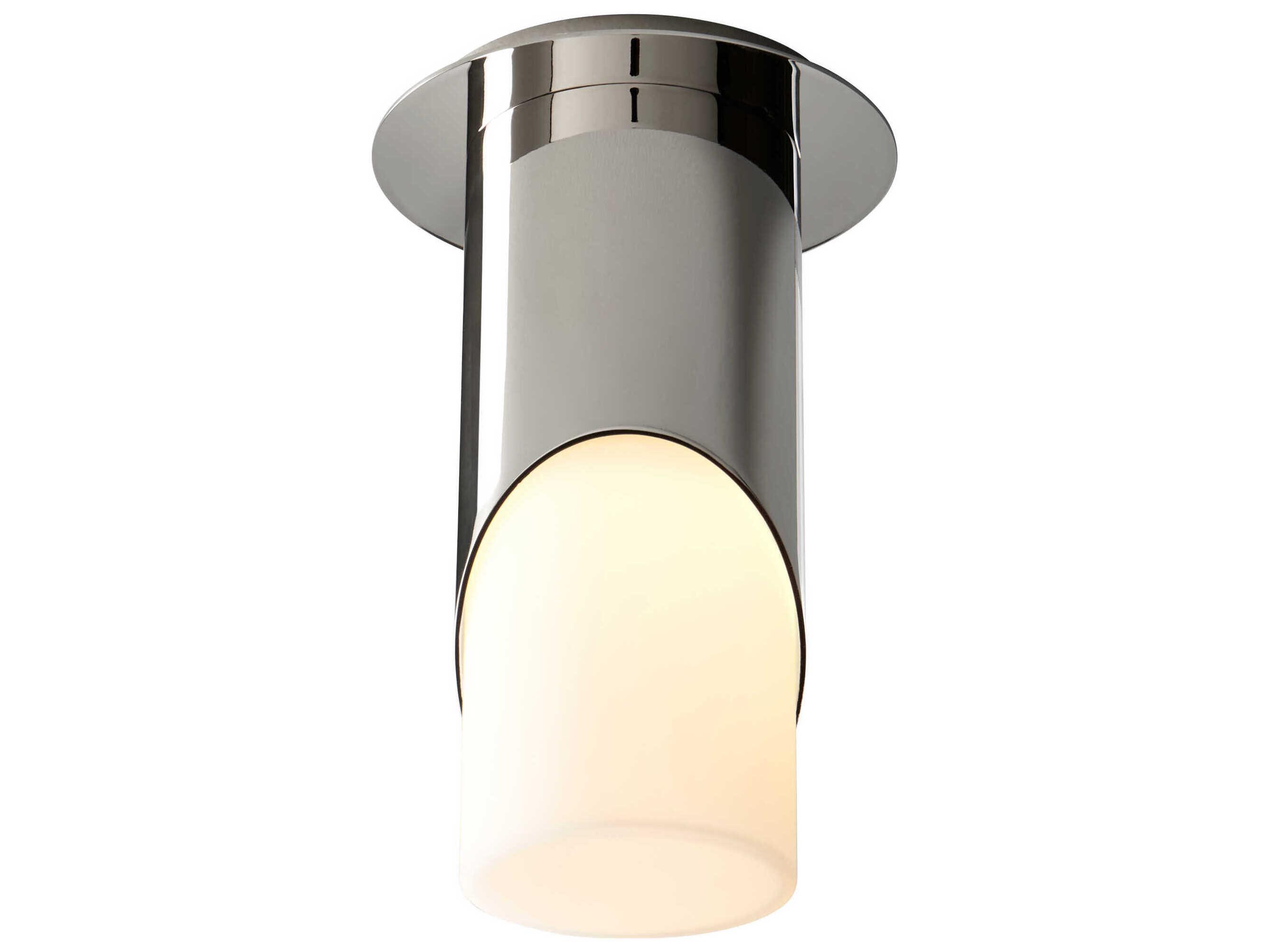 Oxygen by Quorum Ellipse 1-Light Polished Nickel Cylinder Flush Mount