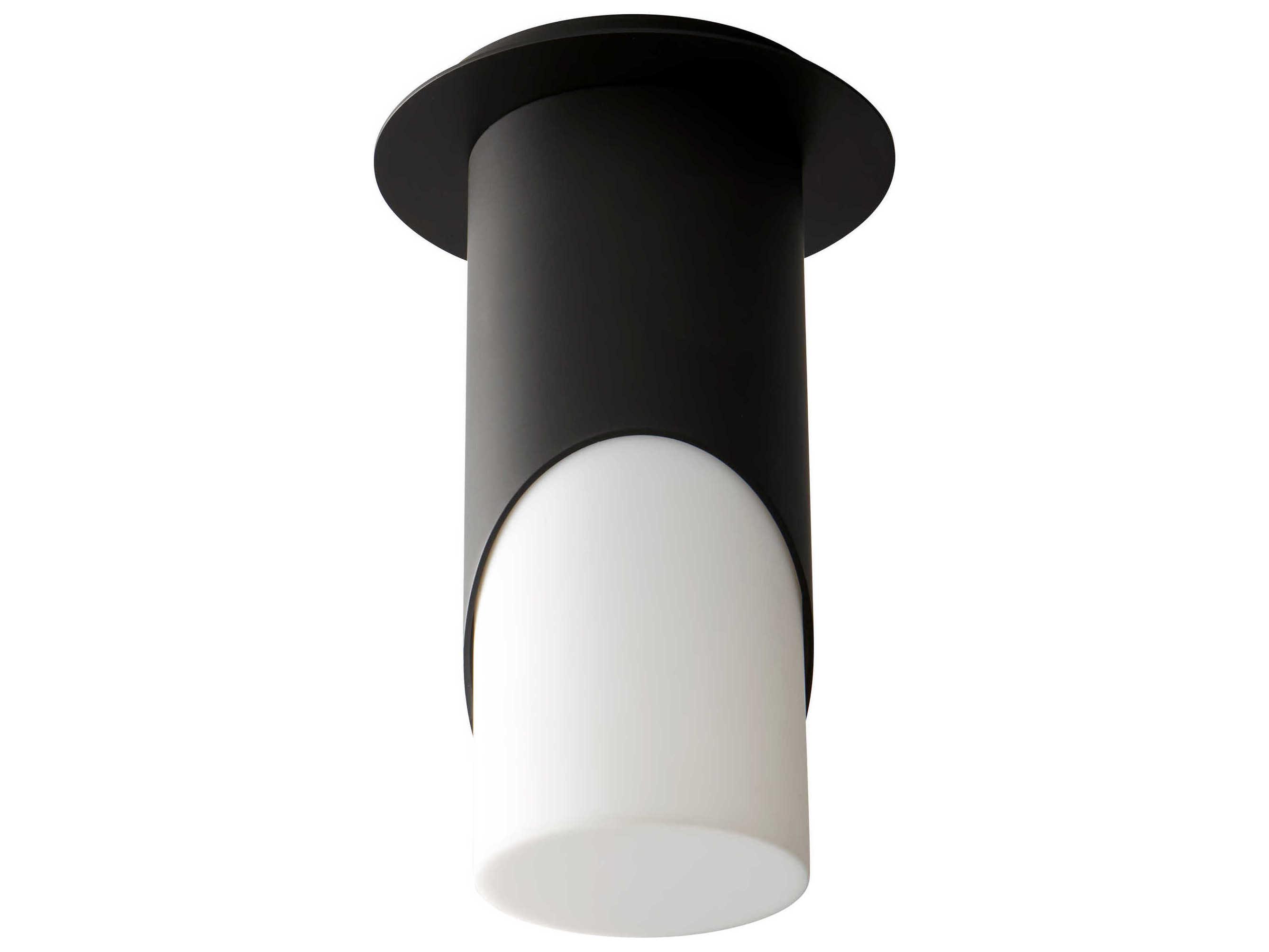 Oxygen by Quorum Ellipse 1-Light Black Cylinder Flush Mount