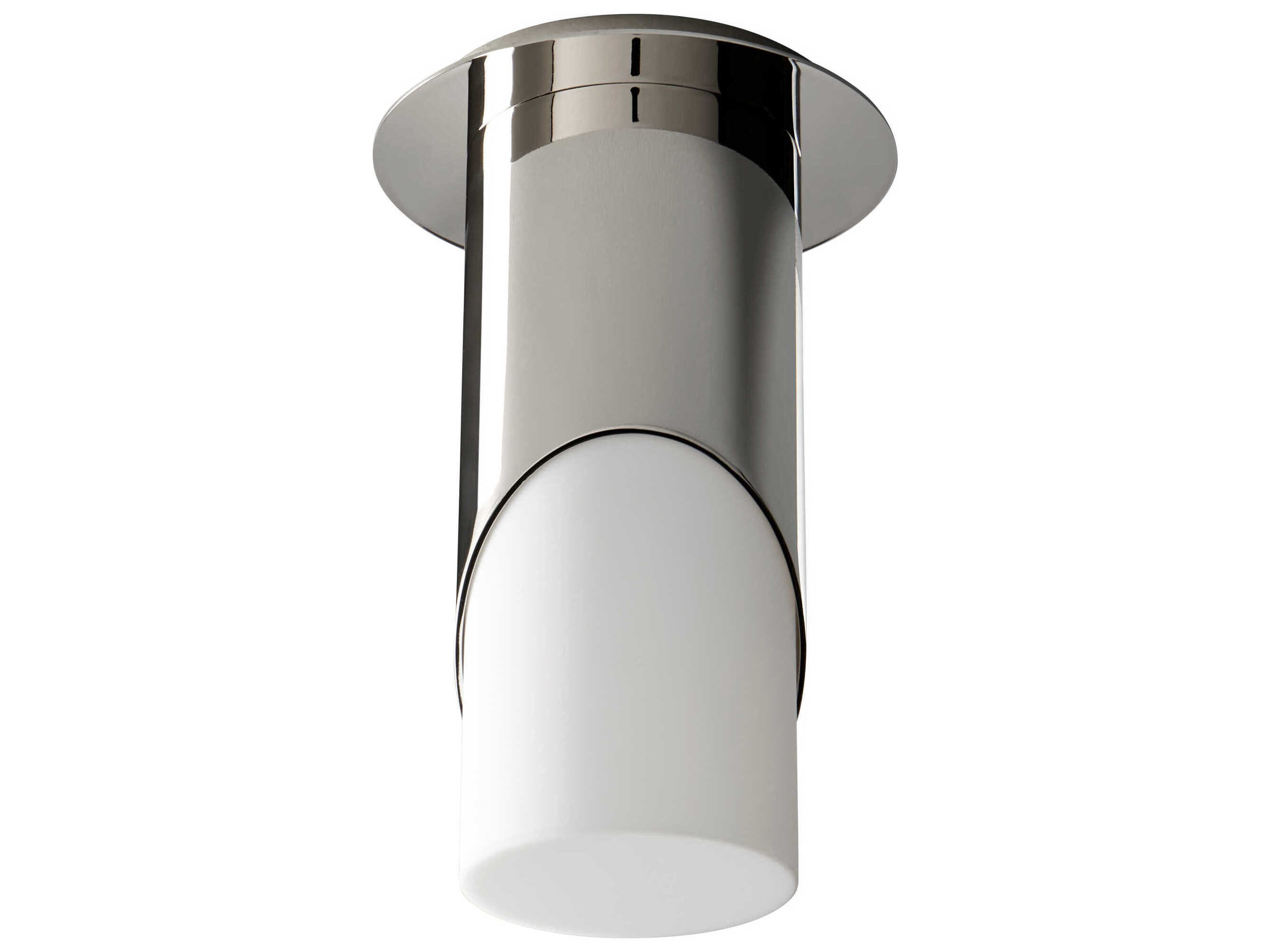 Oxygen by Quorum Ellipse 1-Light Polished Nickel Cylinder Flush Mount
