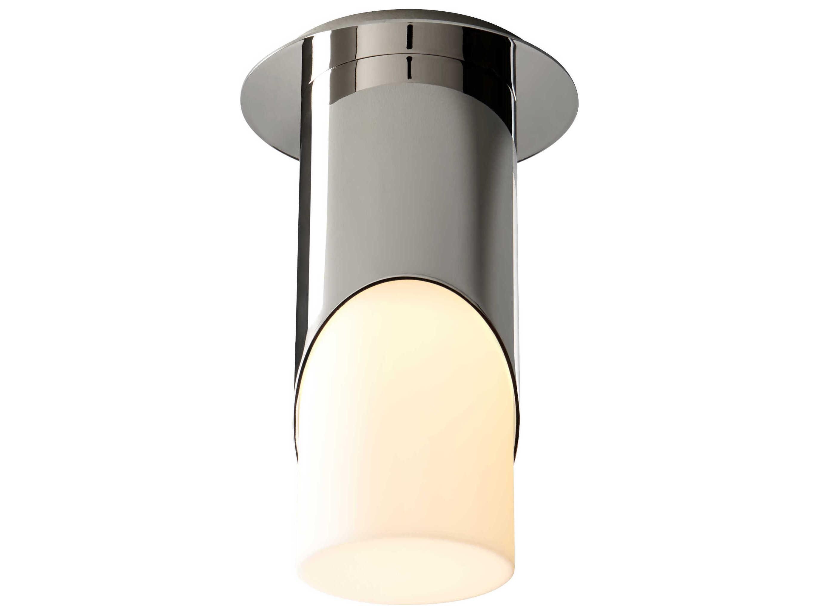 Oxygen by Quorum Ellipse 1-Light Polished Nickel Cylinder Flush Mount