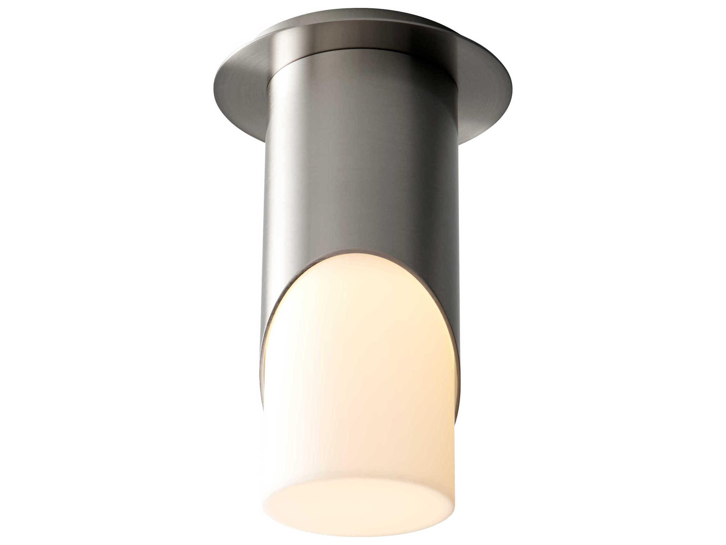 Oxygen by Quorum Ellipse 1-Light Satin Nickel Cylinder Flush Mount
