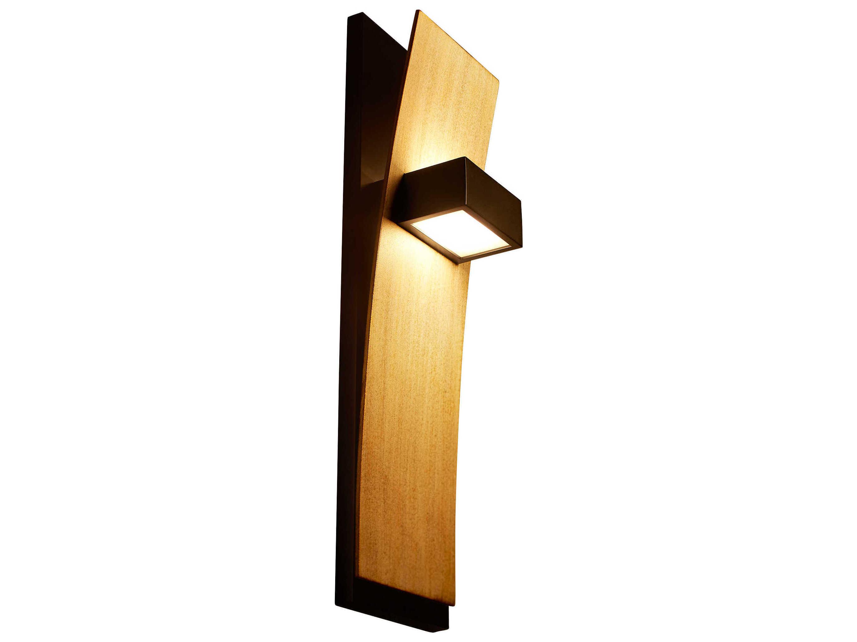Oxygen by Quorum Dario 2-Light Black Weathered Oak Wood Wall Sconce