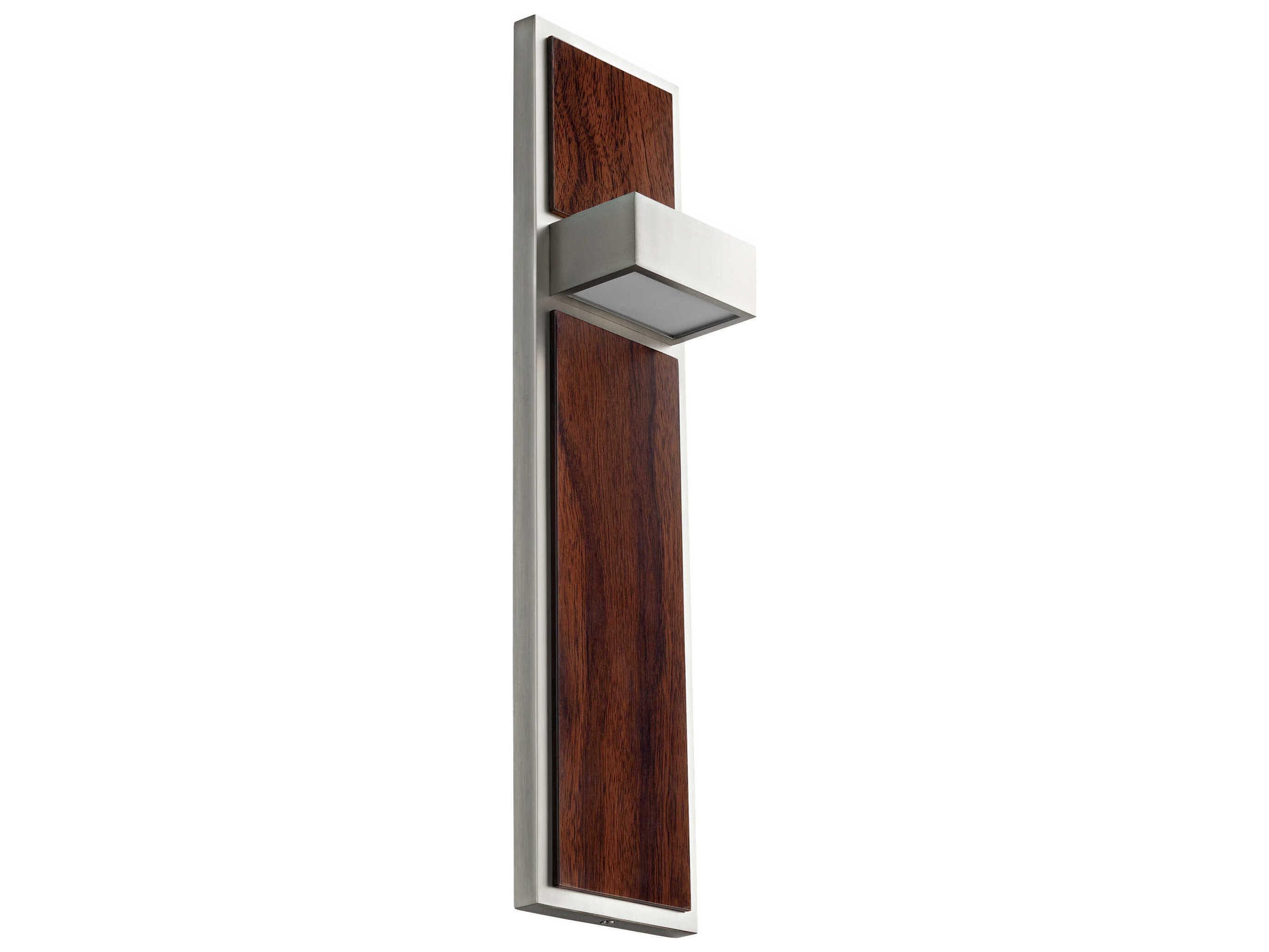Oxygen by Quorum Guapo 2-Light Satin Nickel Walnut Wall Sconce