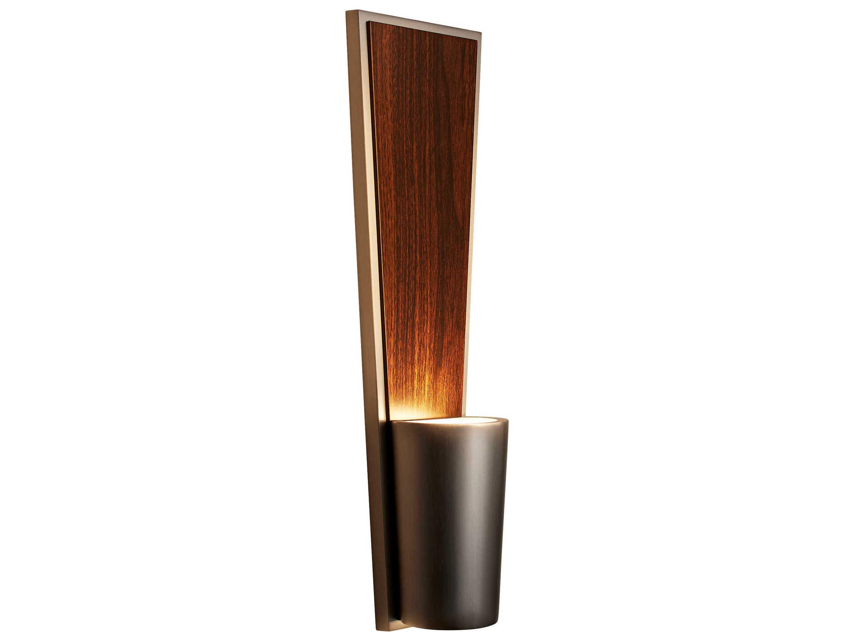 Oxygen by Quorum Favero 2-Light Satin Nickel Walnut Wall Sconce