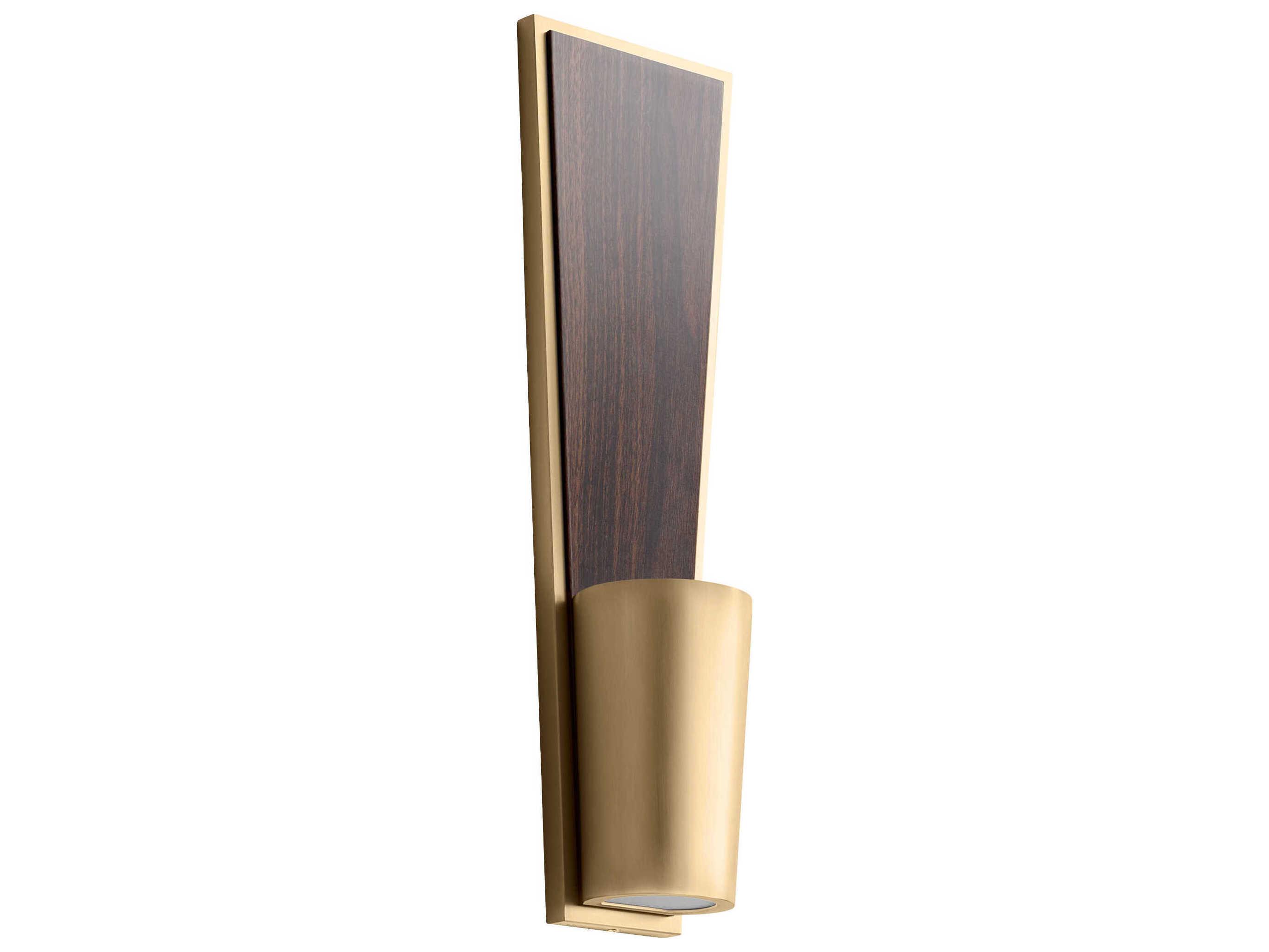 Oxygen by Quorum Favero 2-Light Walnut Brass Wall Sconce