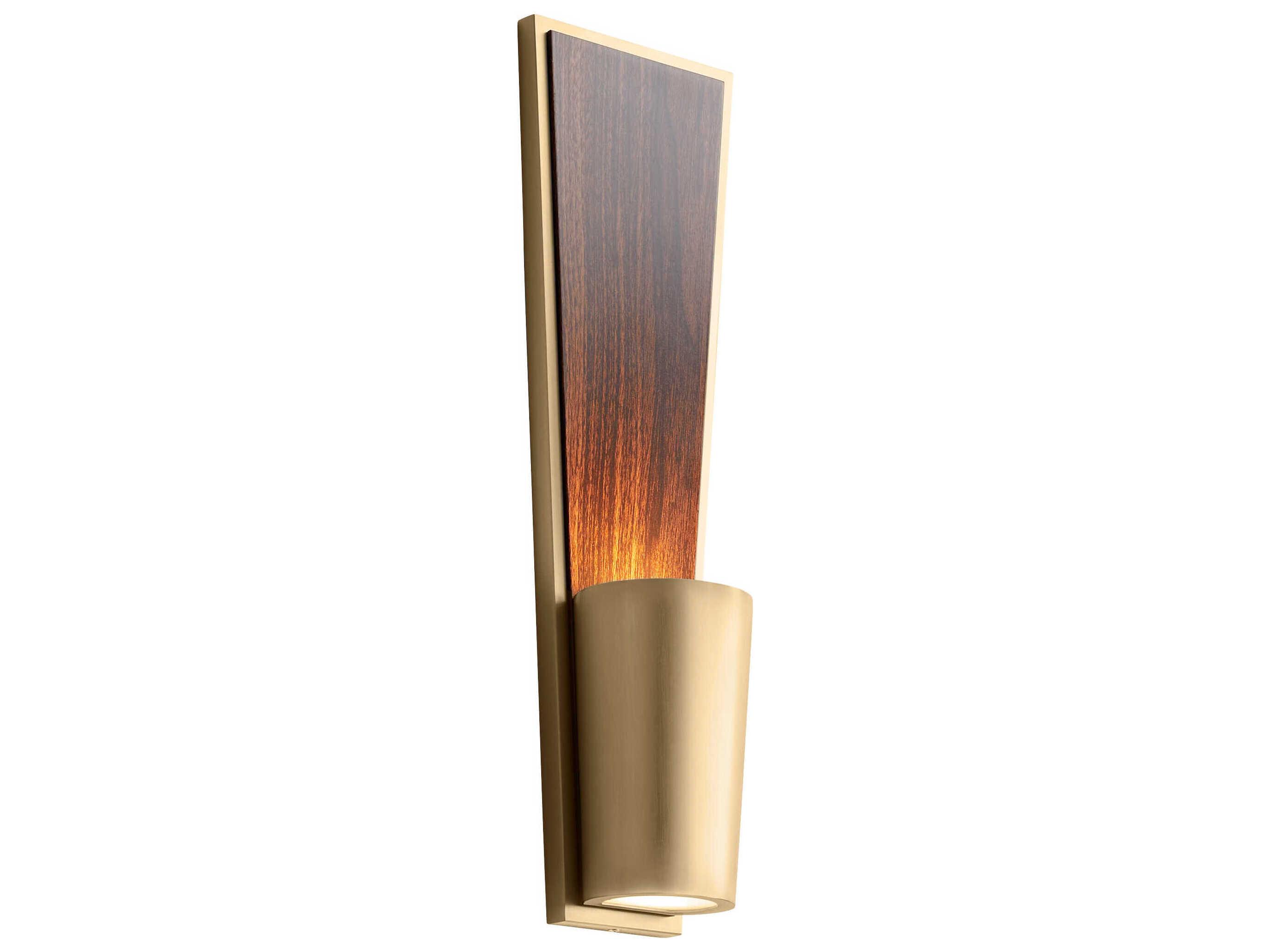Oxygen by Quorum Favero 2-Light Walnut Brass Wall Sconce