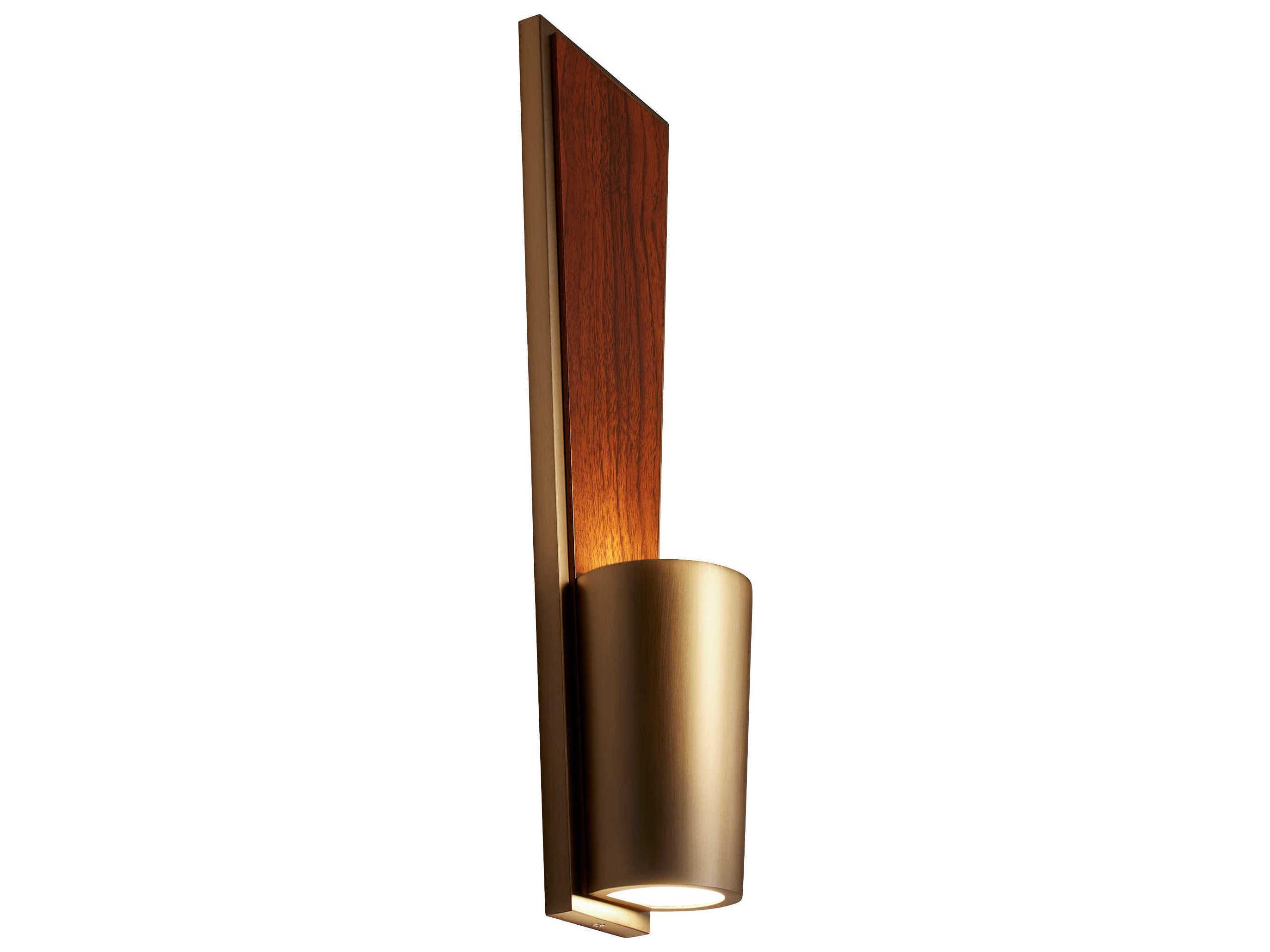 Oxygen by Quorum Favero 2-Light Walnut Brass Wall Sconce