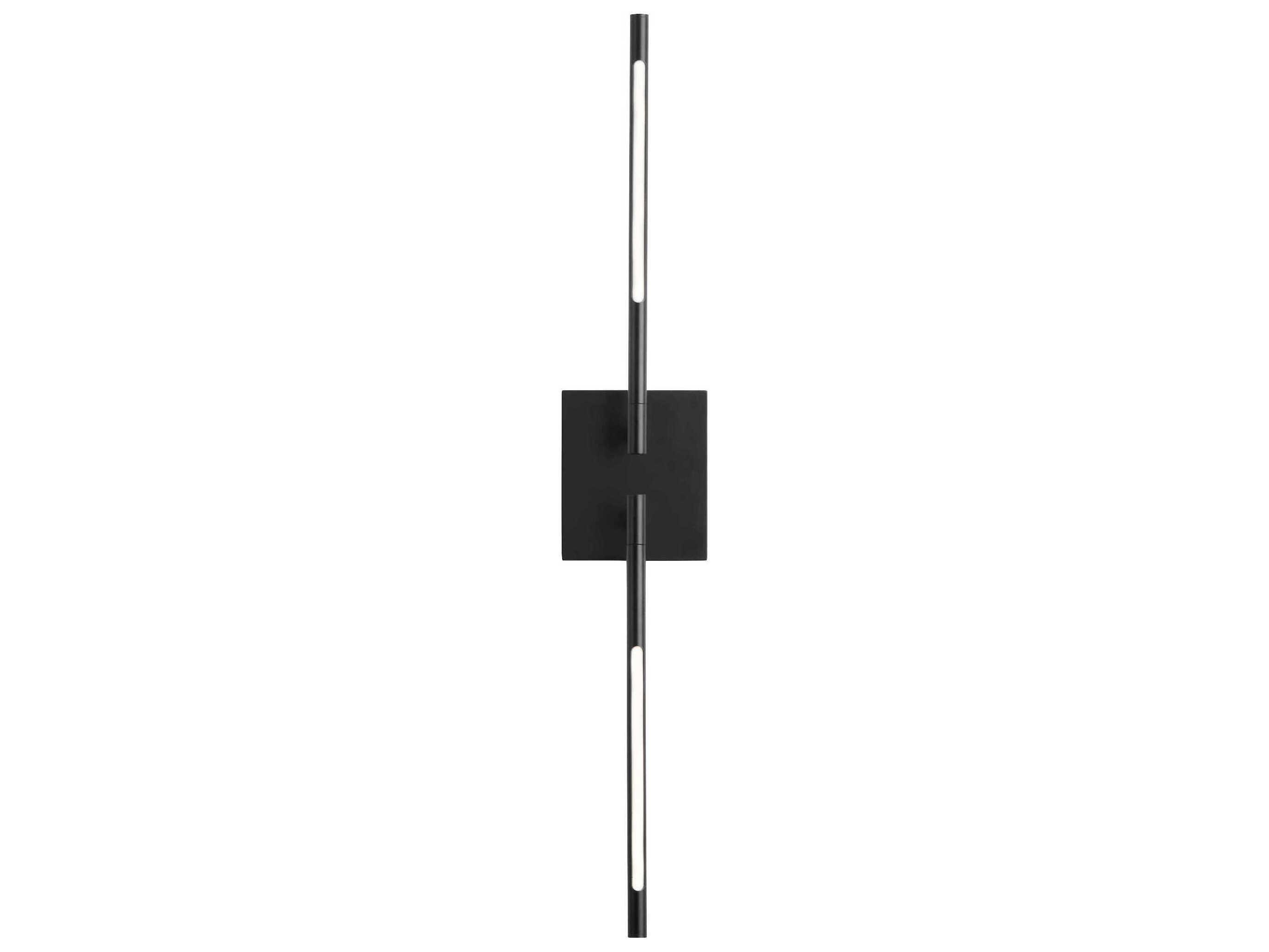 Oxygen by Quorum Palillos 2-Light Black Wall Sconce