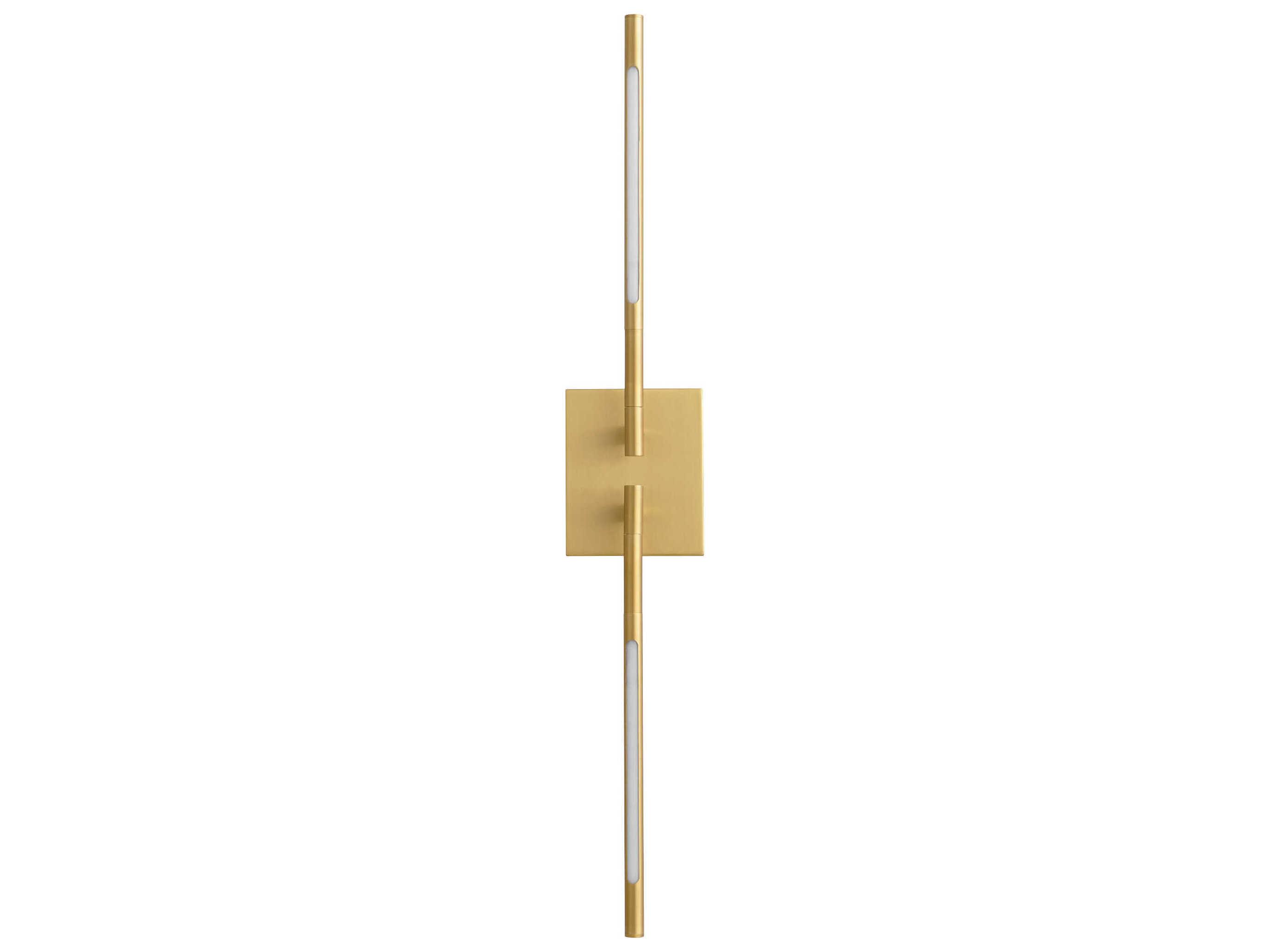 Oxygen by Quorum Palillos 2-Light Aged Brass Wall Sconce