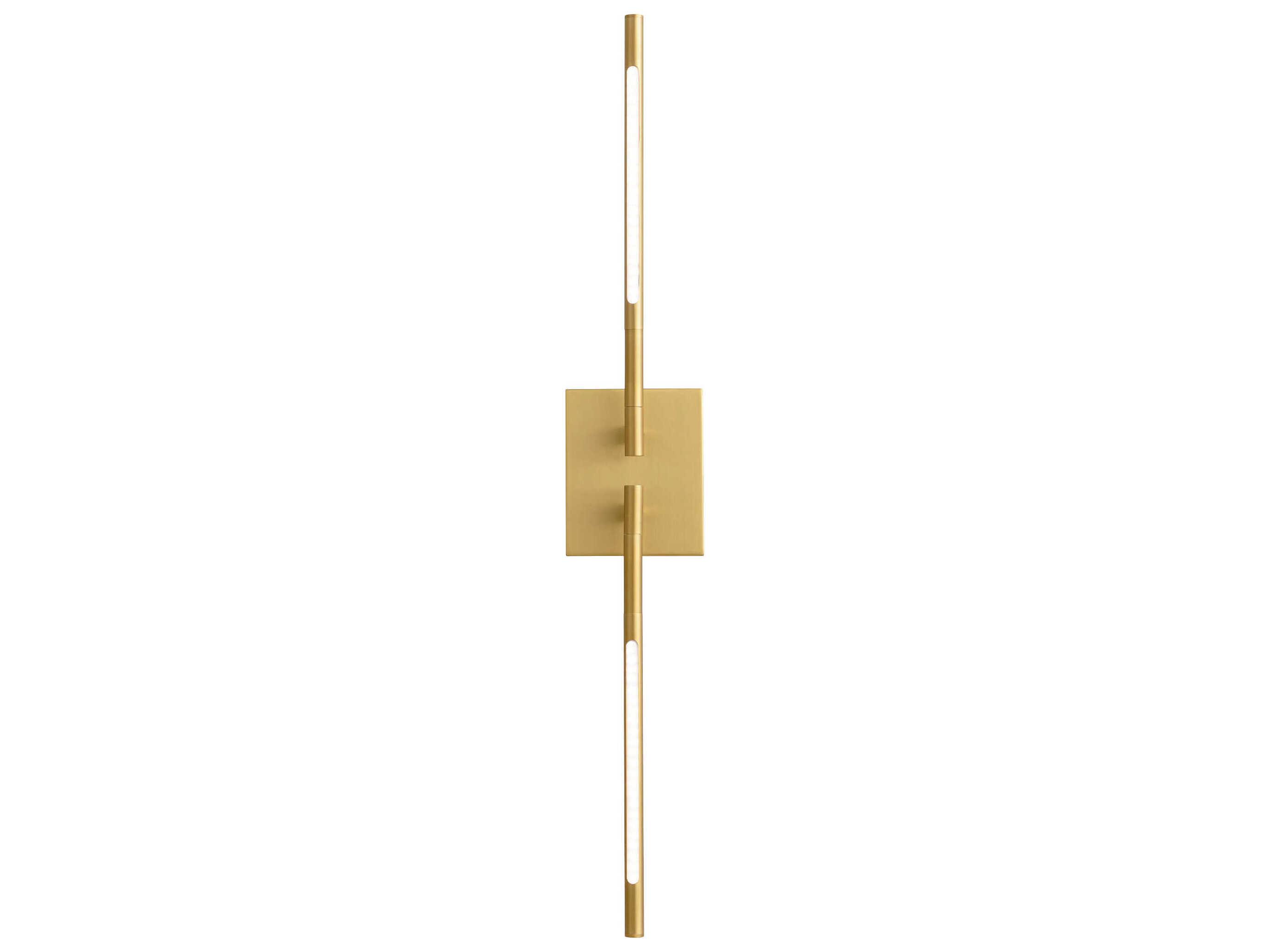 Oxygen by Quorum Palillos 2-Light Aged Brass Wall Sconce