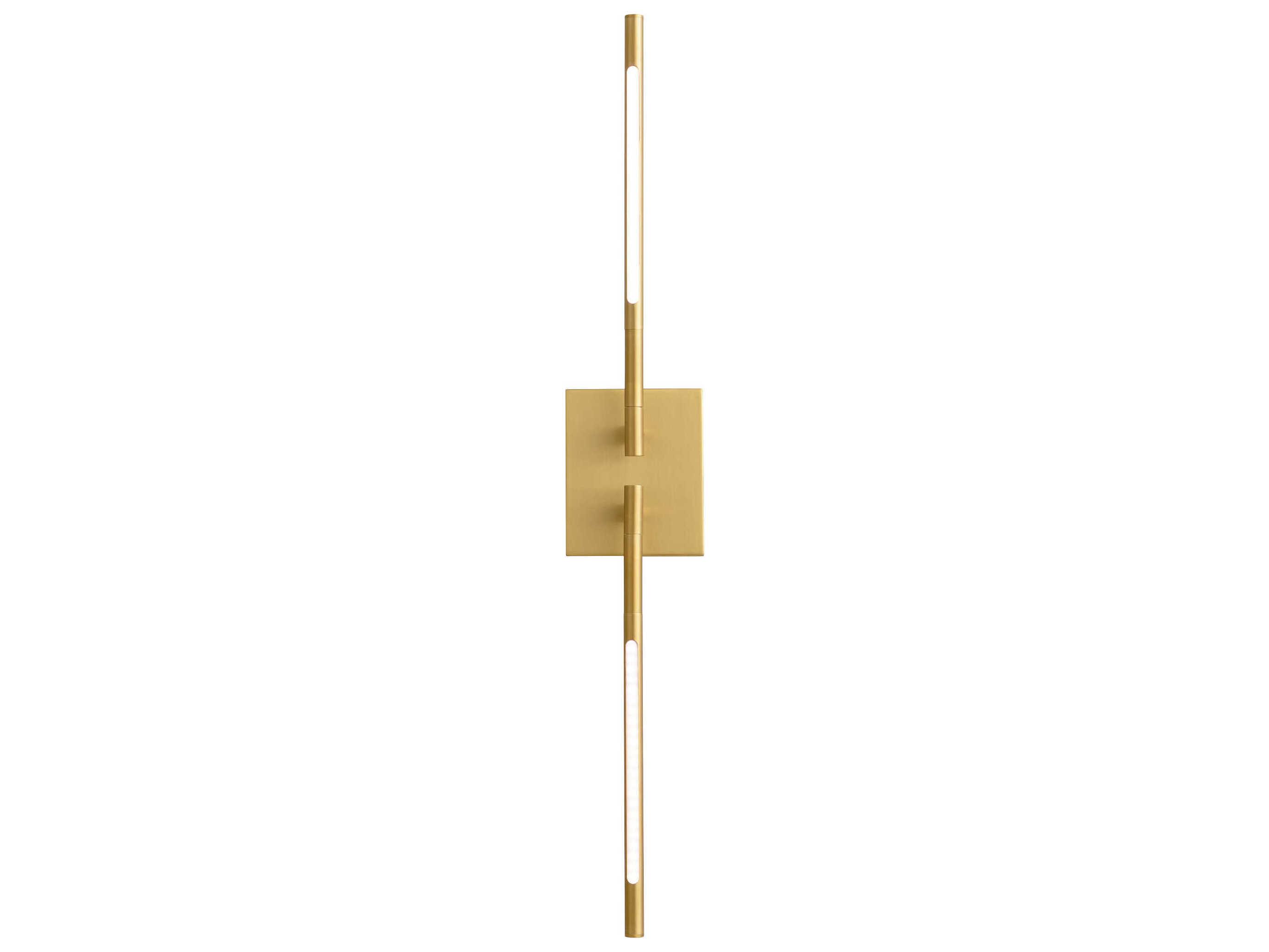 Oxygen by Quorum Palillos 2-Light Aged Brass Wall Sconce