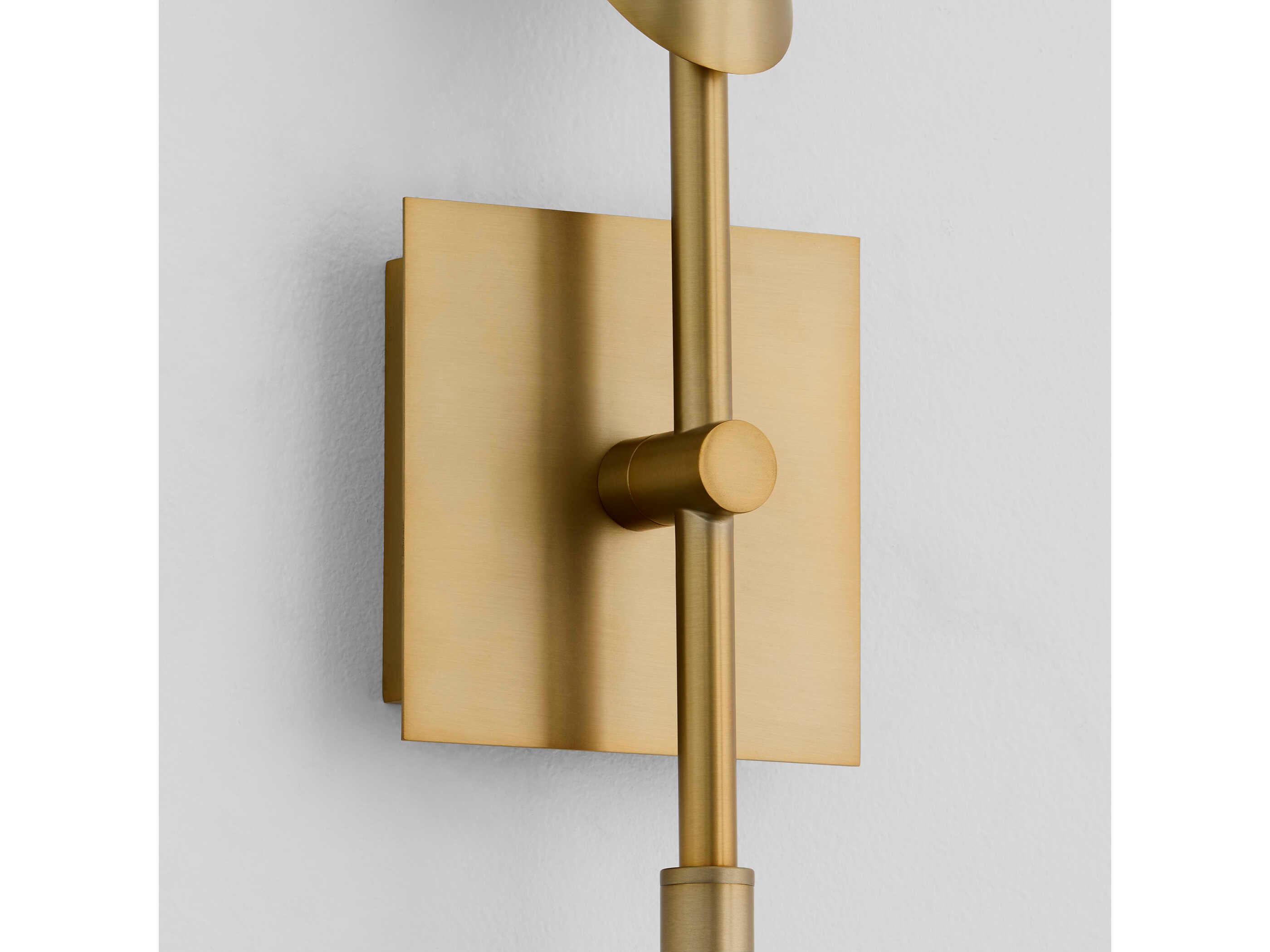 Oxygen by Quorum Pivot 1-Light Aged Brass Wall Sconce