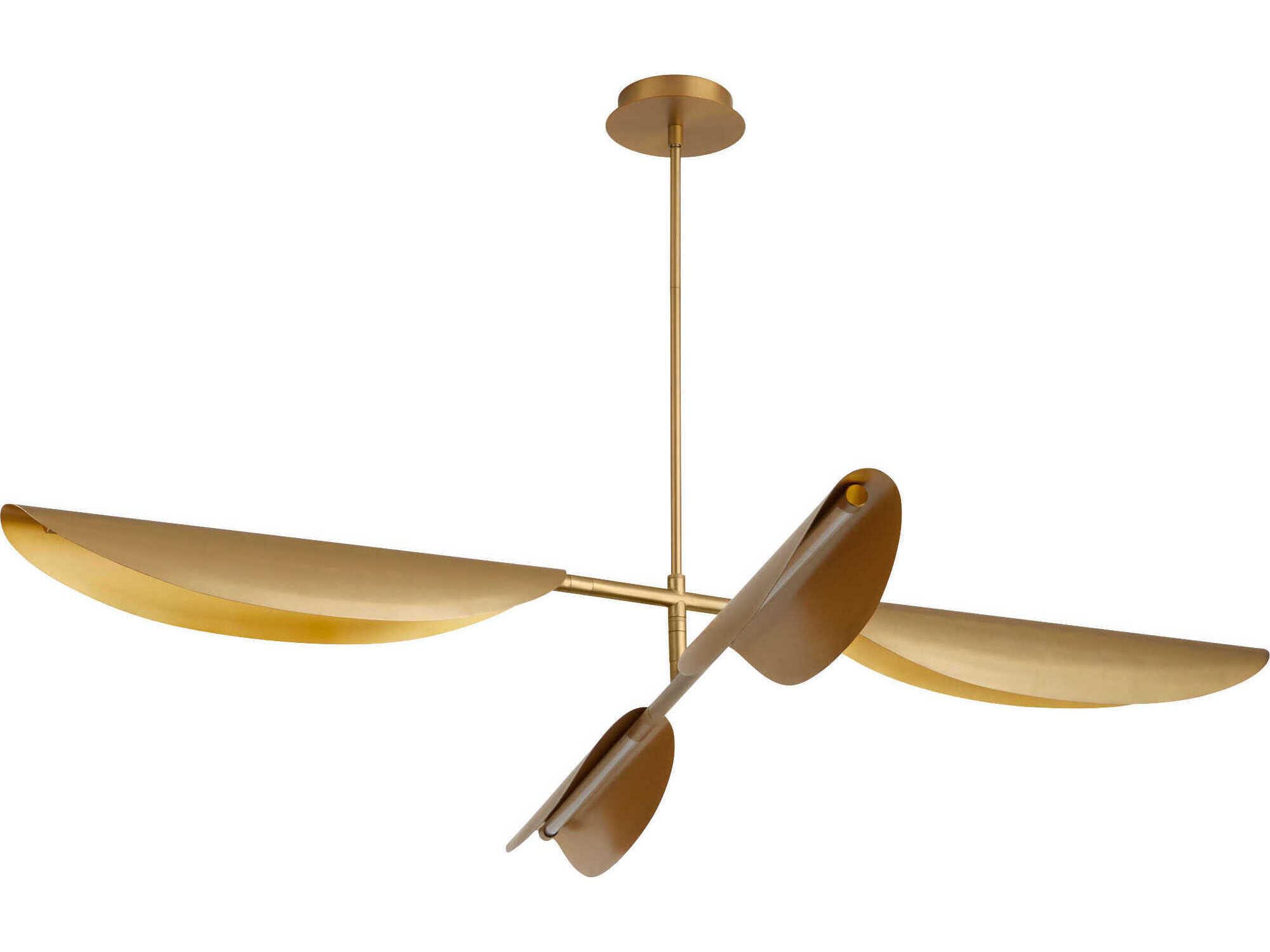 Oxygen by Quorum Pivot 4-Light Aged Brass Linear Chandelier