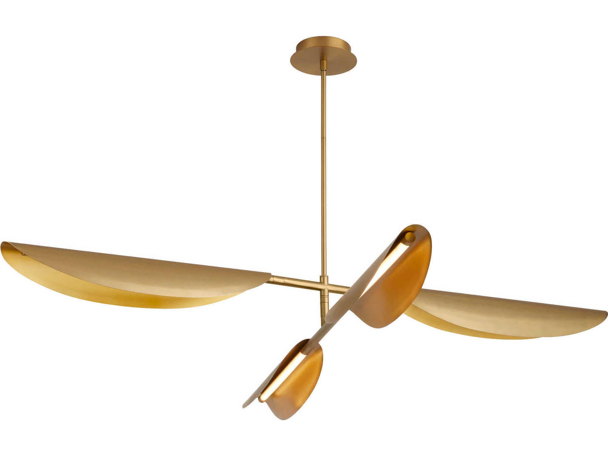 Oxygen by Quorum Pivot 4-Light Aged Brass Linear Chandelier