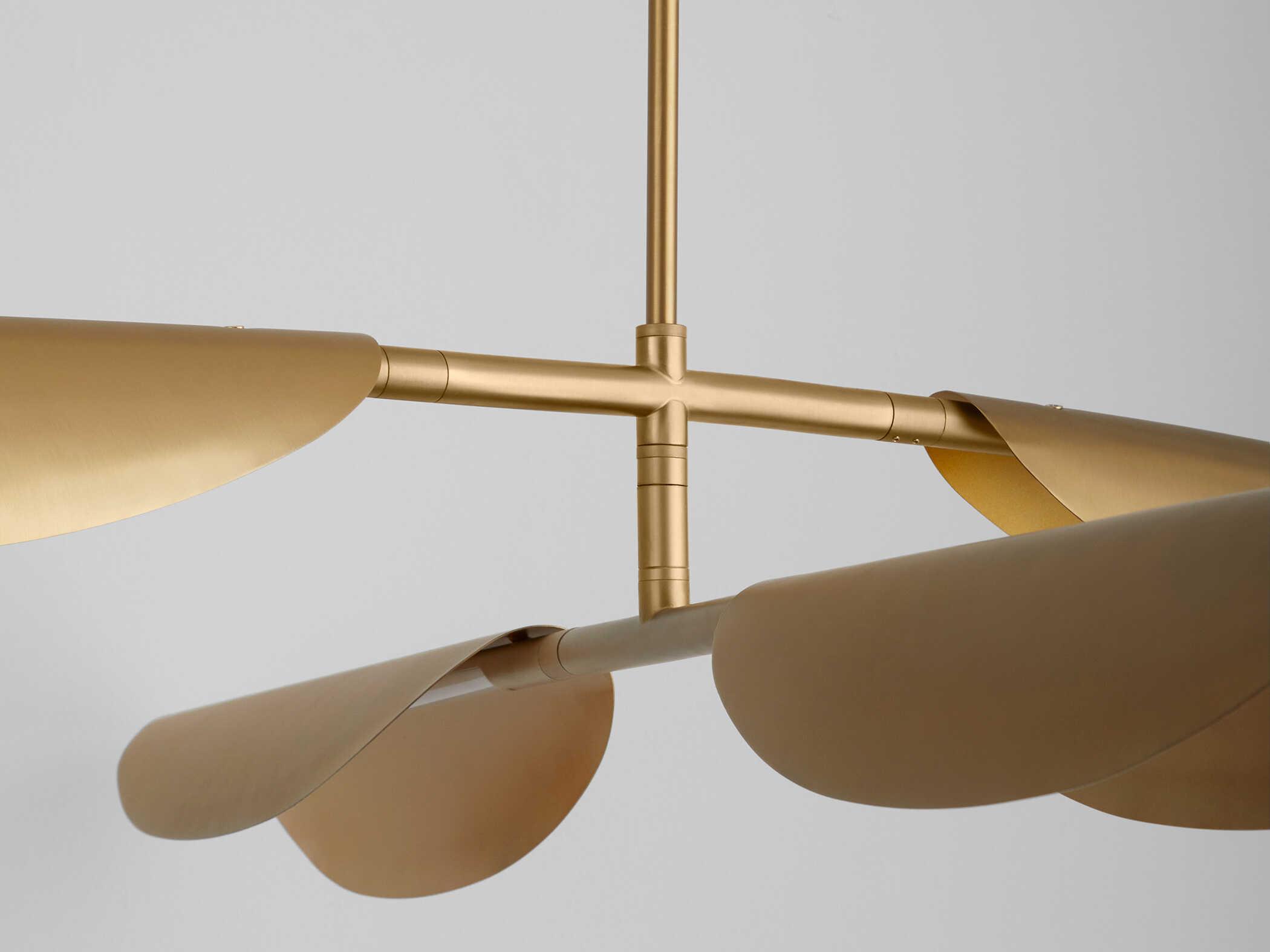 Oxygen by Quorum Pivot 4-Light Aged Brass Linear Chandelier