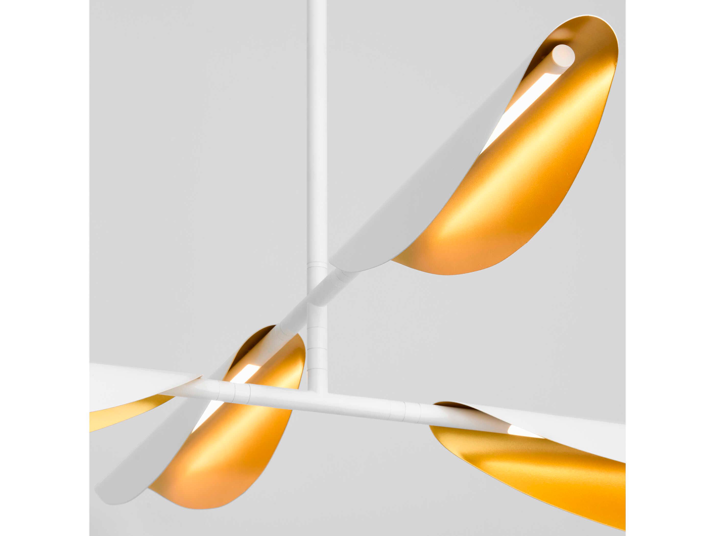 Oxygen by Quorum Pivot 4-Light White Aged Brass Linear Chandelier