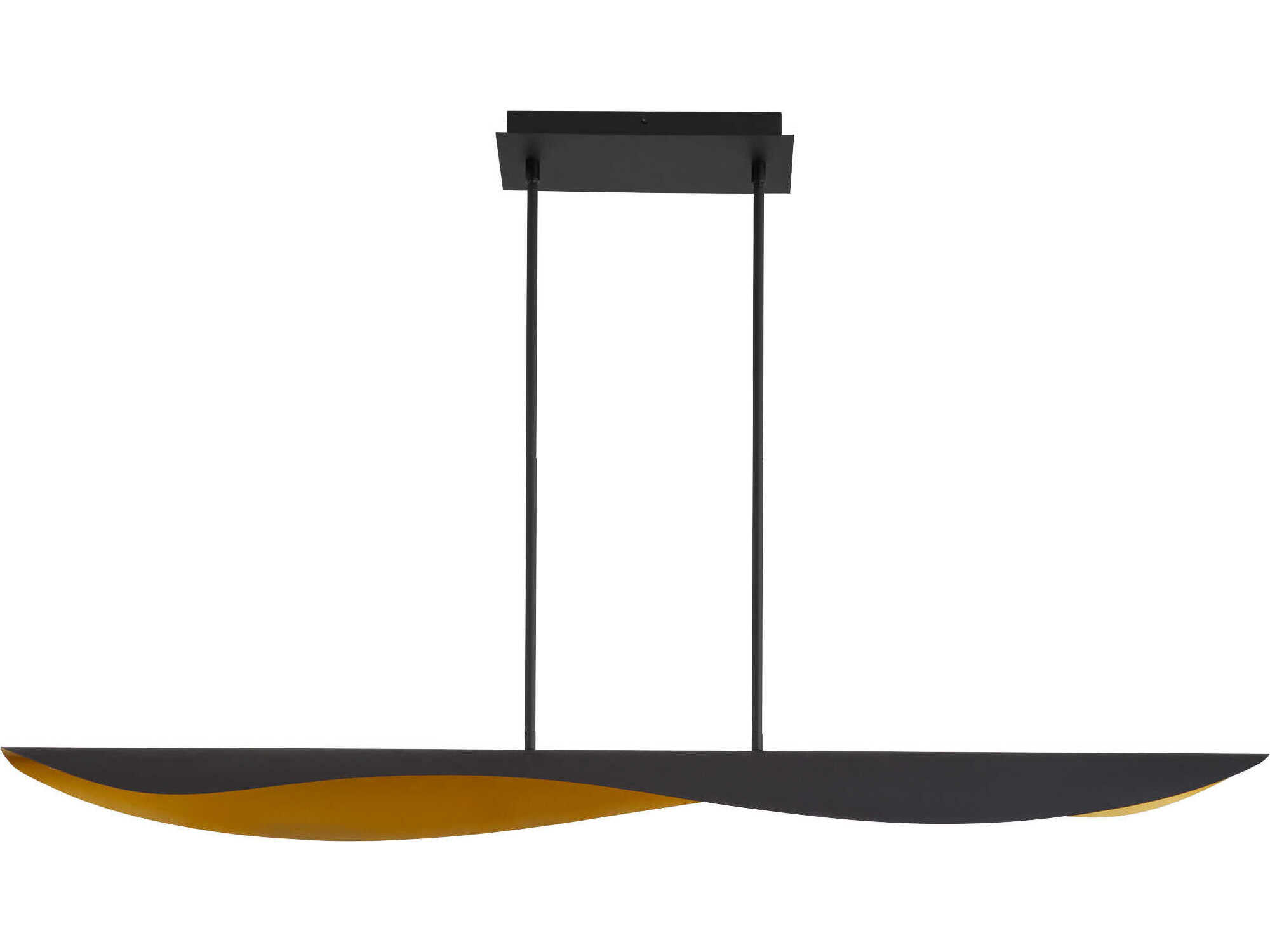 Oxygen by Quorum Pivot 1-Light Black Aged Brass Linear Island Pendant