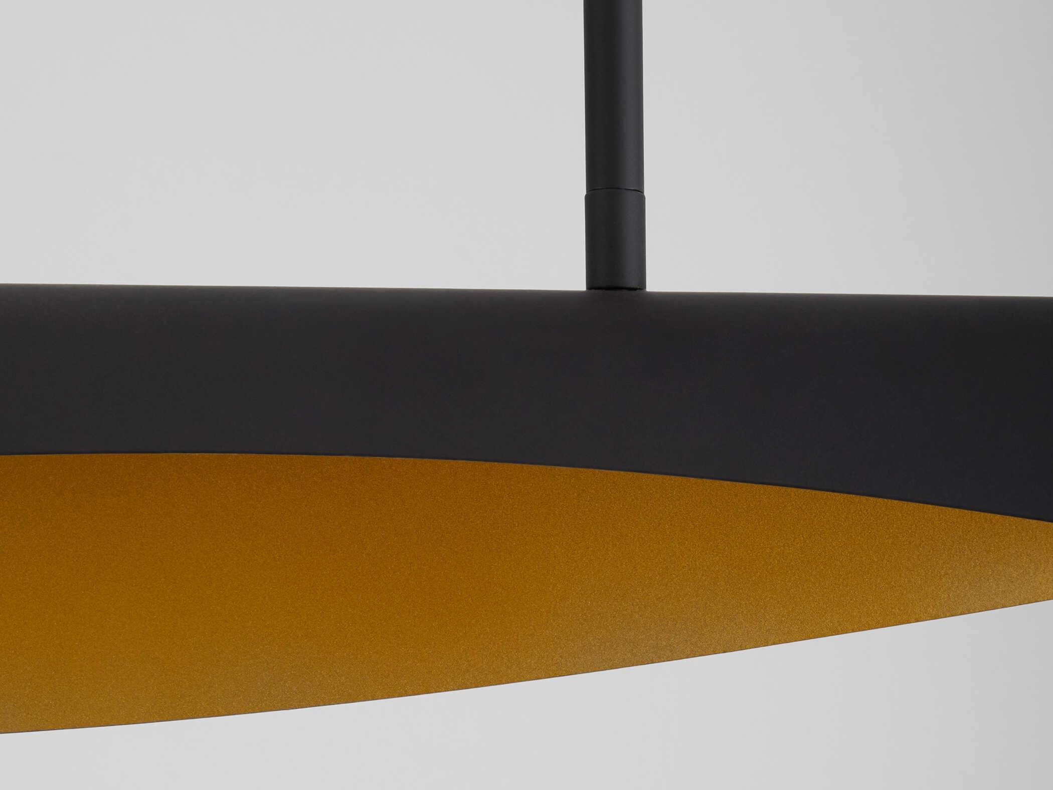 Oxygen by Quorum Pivot 1-Light Black Aged Brass Linear Island Pendant