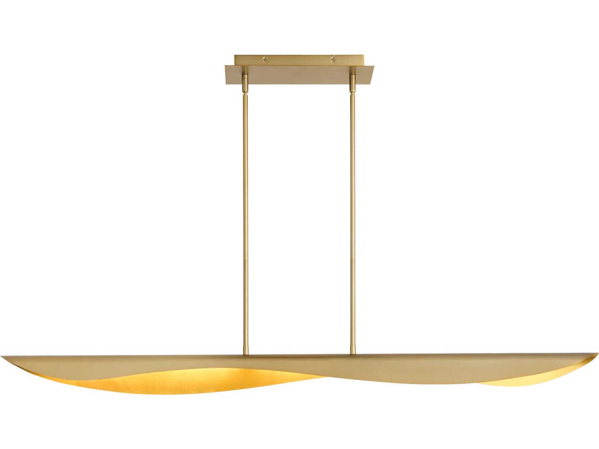 Oxygen by Quorum Pivot 1-Light Aged Brass Linear Island Pendant