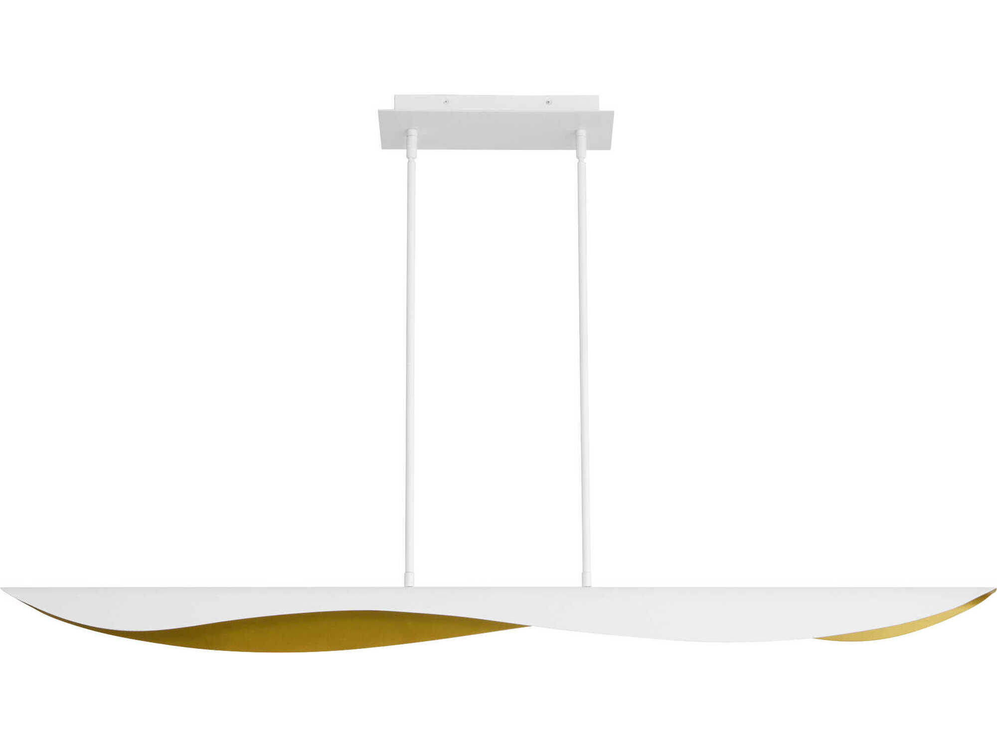 Oxygen by Quorum Pivot 1-Light White Aged Brass Linear Island Pendant