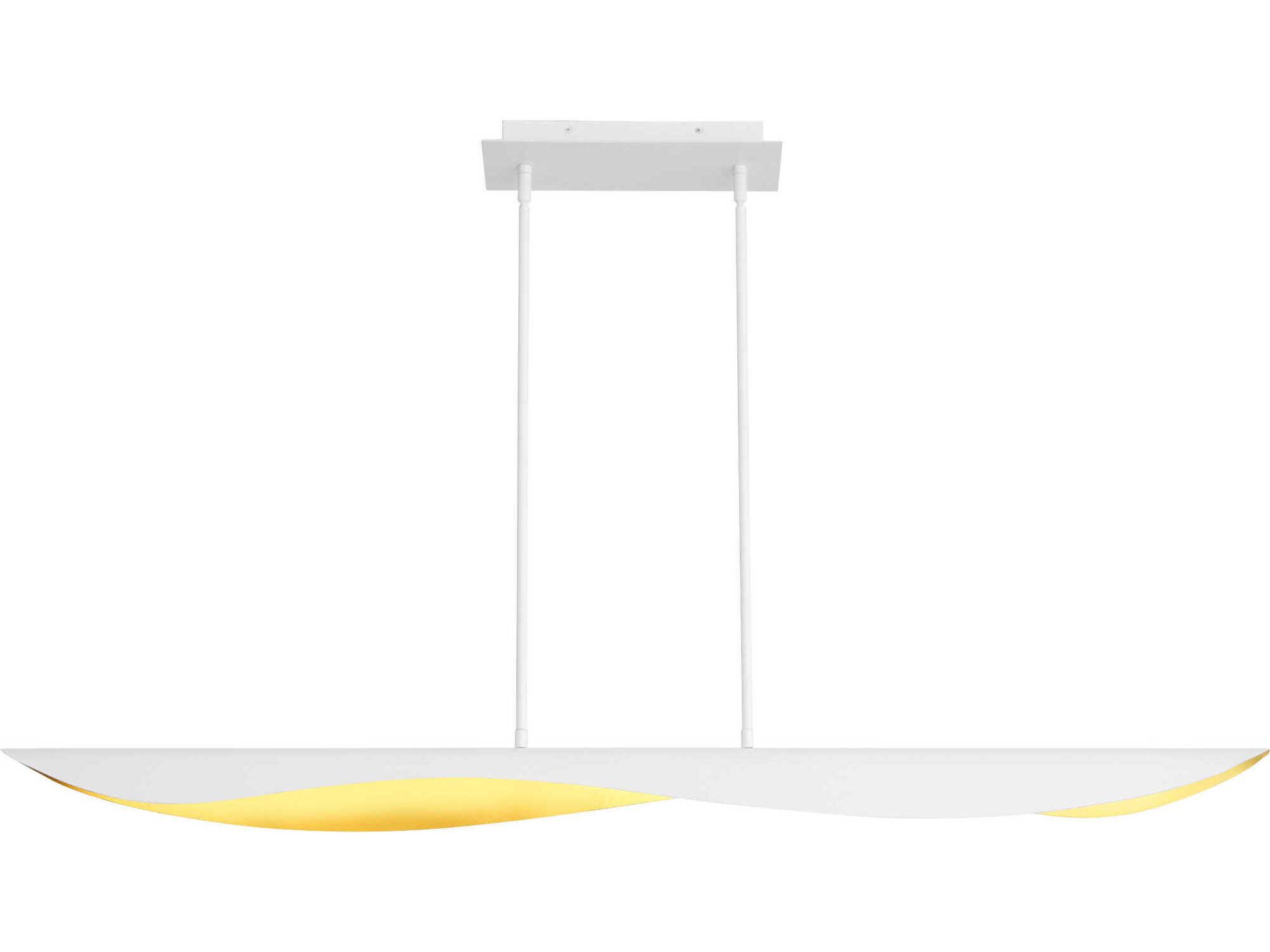 Oxygen by Quorum Pivot 1-Light White Aged Brass Linear Island Pendant