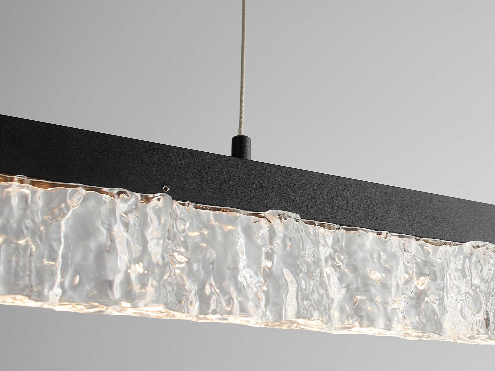 Oxygen by Quorum Landon 1-Light Black Linear Island Pendant