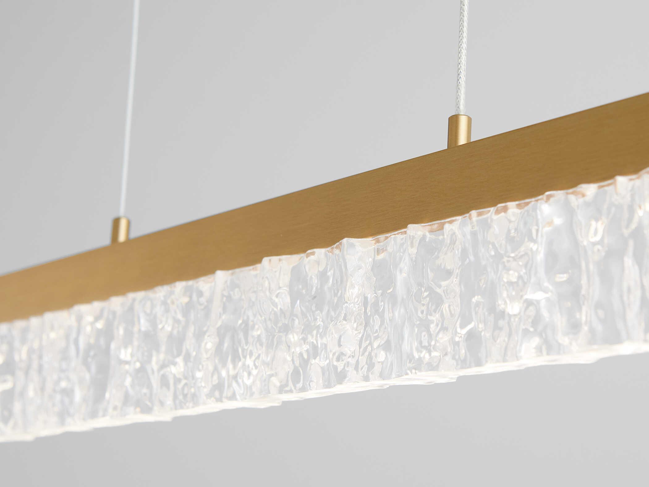 Oxygen by Quorum Landon 1-Light Aged Brass Linear Island Pendant