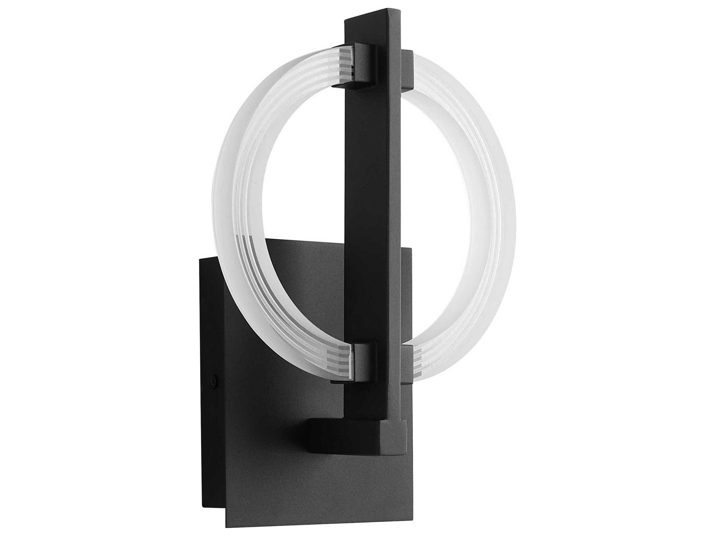 Oxygen by Quorum Arena 1-Light Black Wall Sconce
