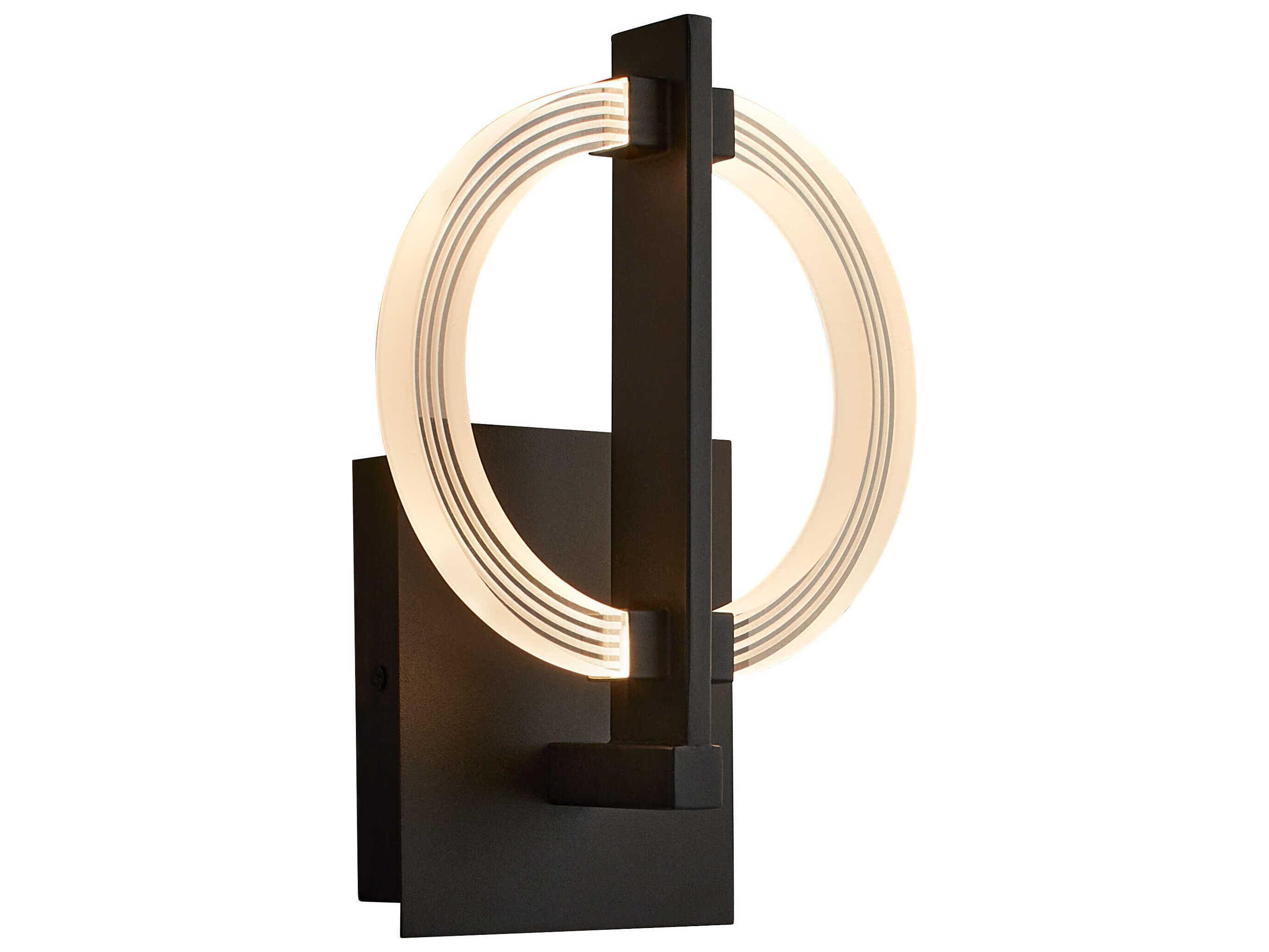 Oxygen by Quorum Arena 1-Light Black Wall Sconce