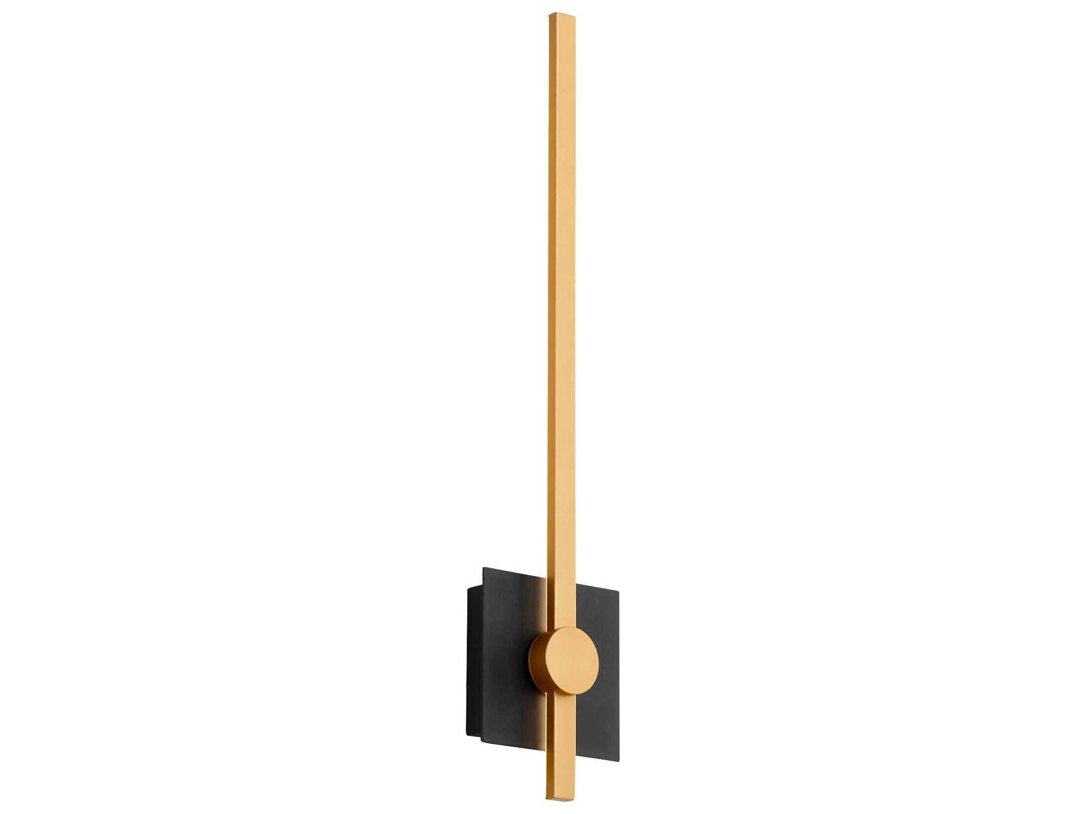 Oxygen by Quorum Zora 1-Light Black Industrial Brass Wall Sconce