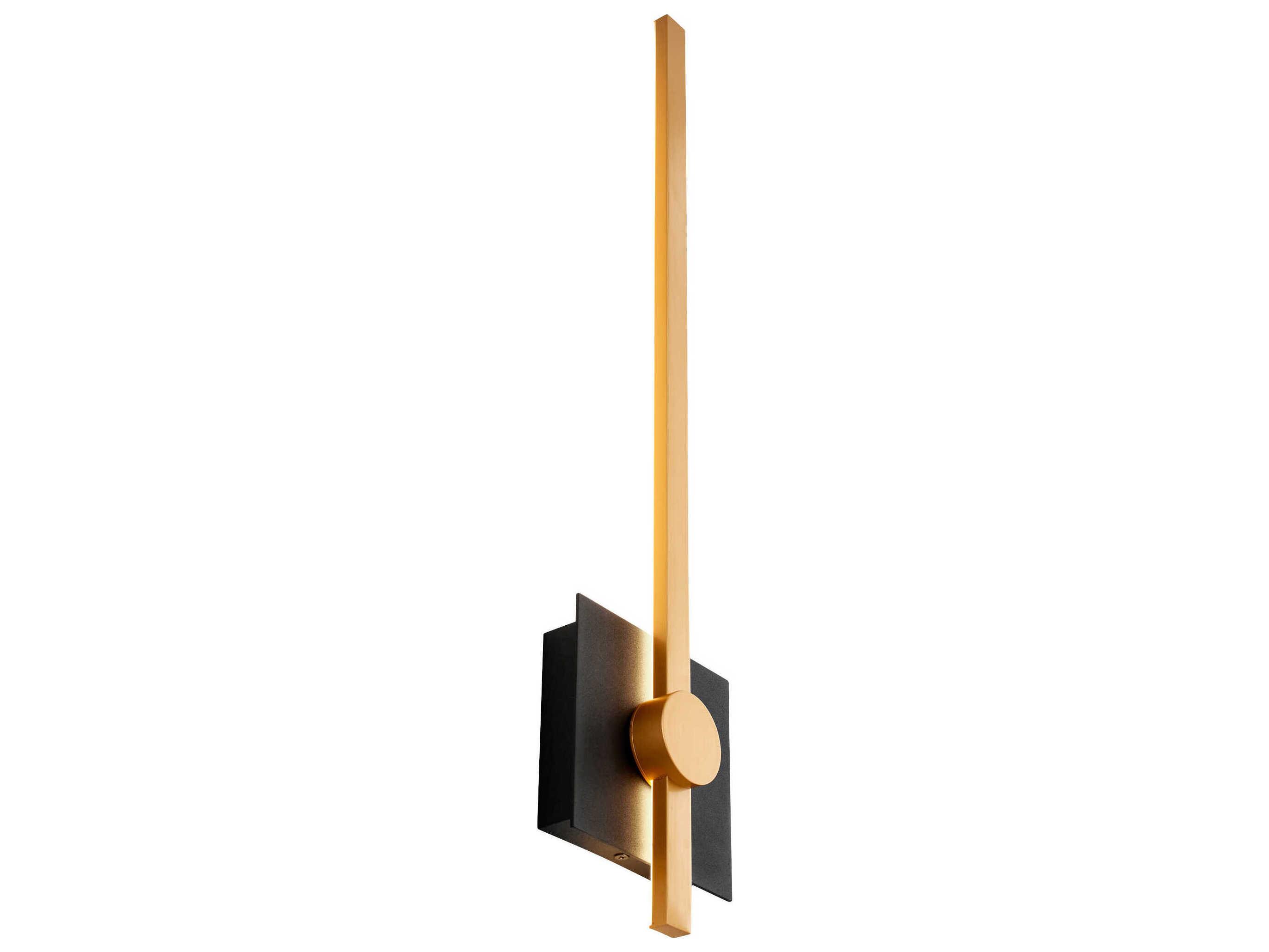 Oxygen by Quorum Zora 1-Light Black Industrial Brass Wall Sconce