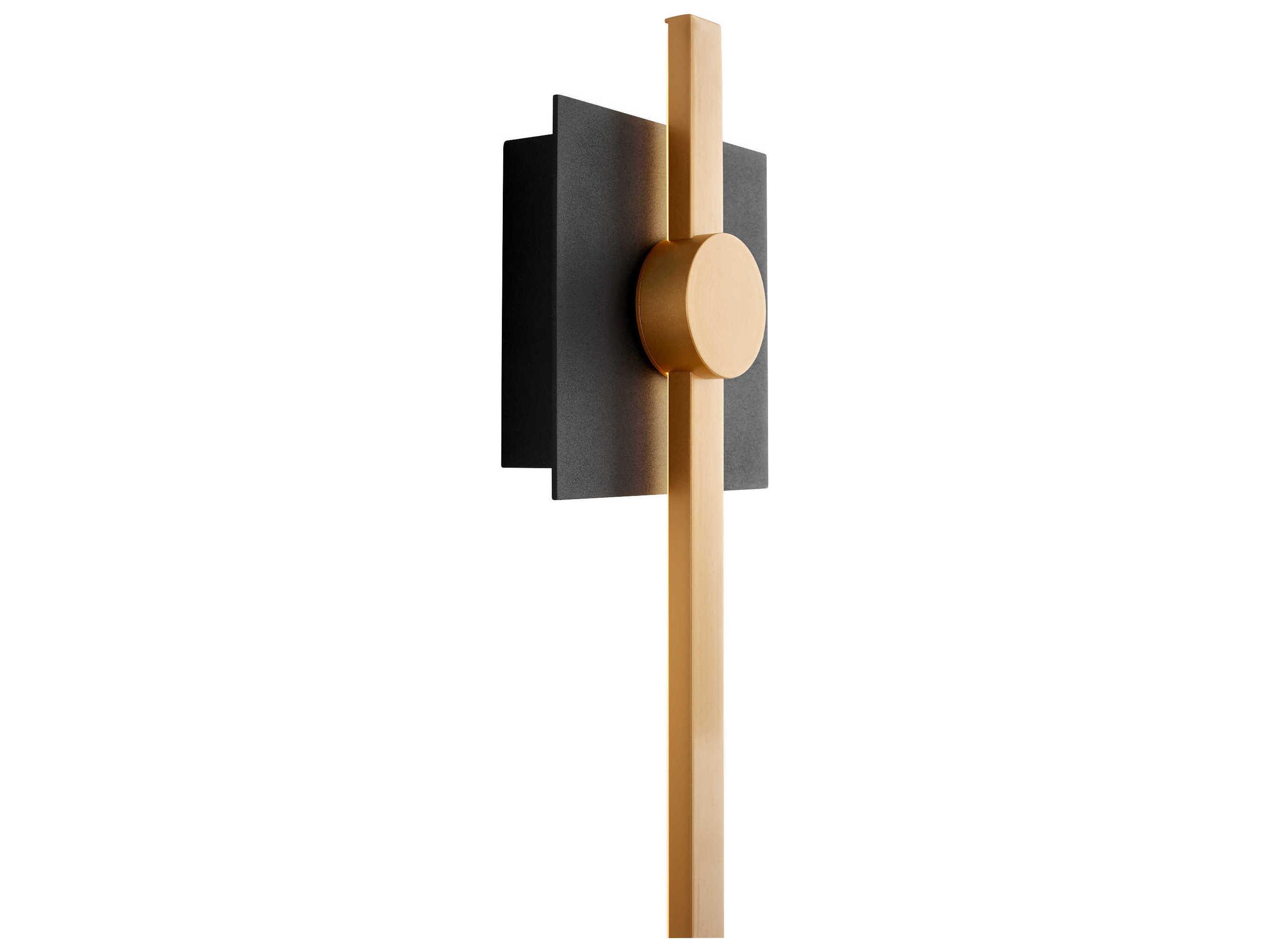 Oxygen by Quorum Zora 1-Light Black Industrial Brass Wall Sconce