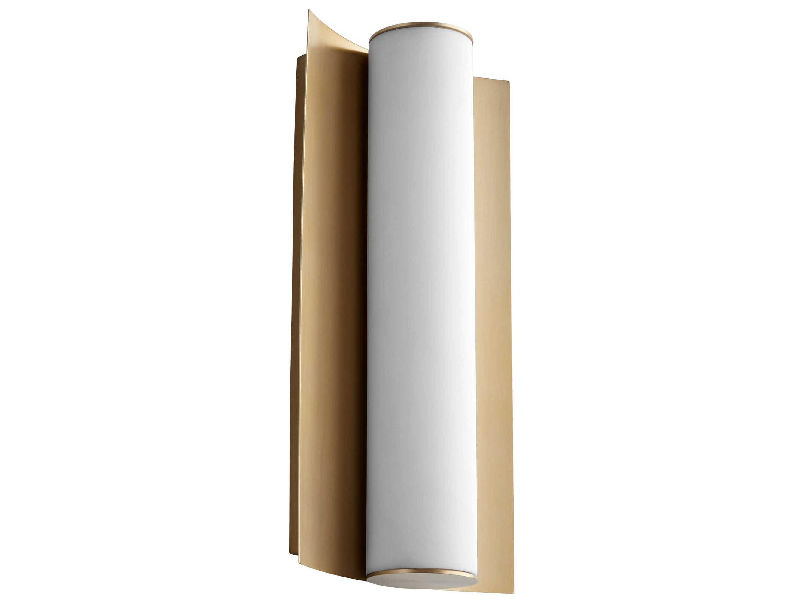 Oxygen by Quorum Wave 1-Light Aged Brass Wall Sconce