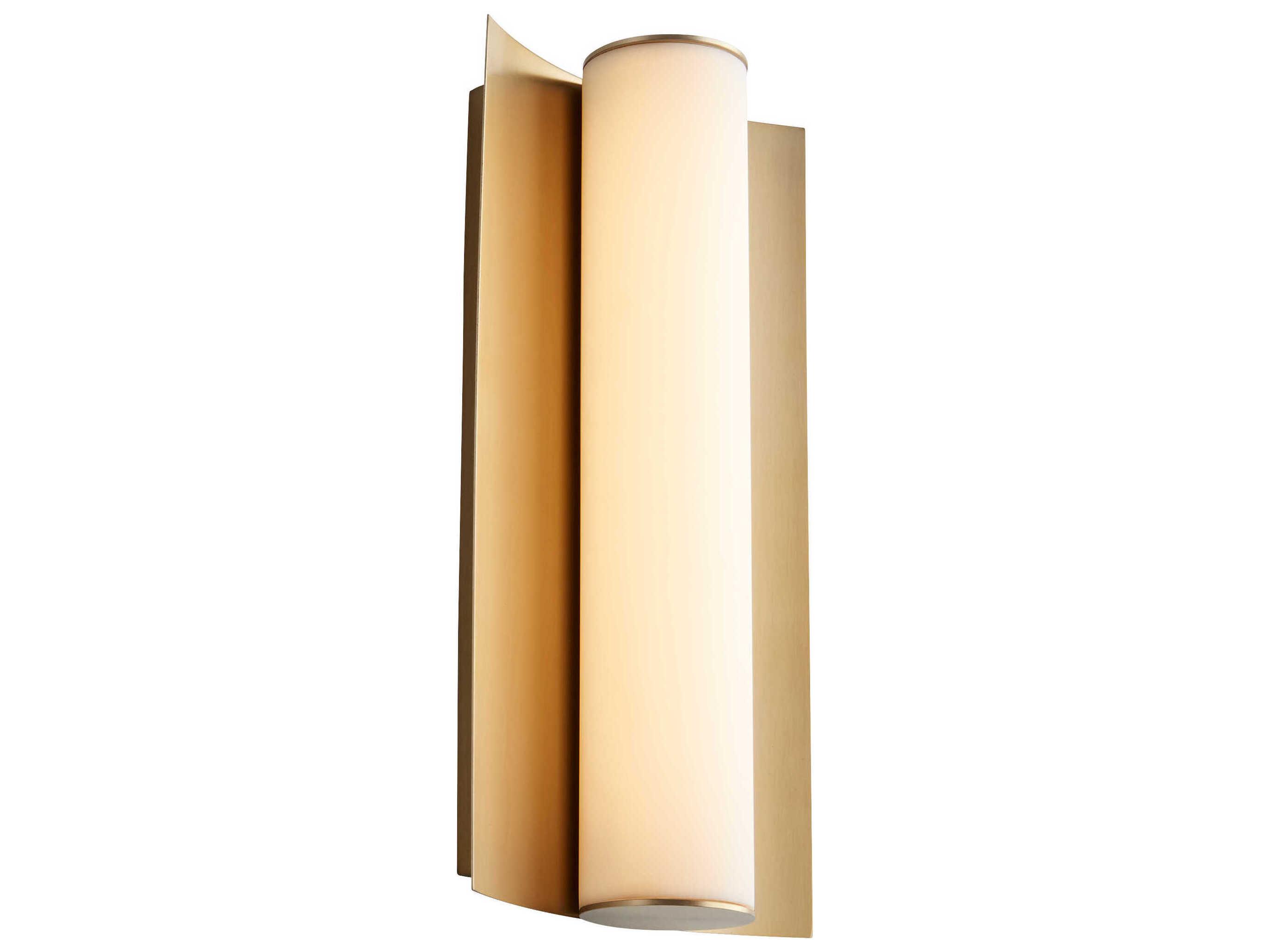 Oxygen by Quorum Wave 1-Light Aged Brass Wall Sconce