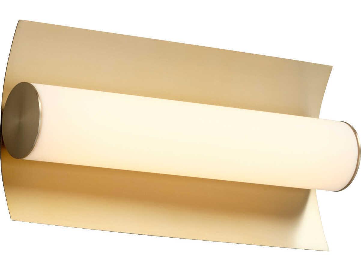 Oxygen by Quorum Wave 1-Light Aged Brass Wall Sconce