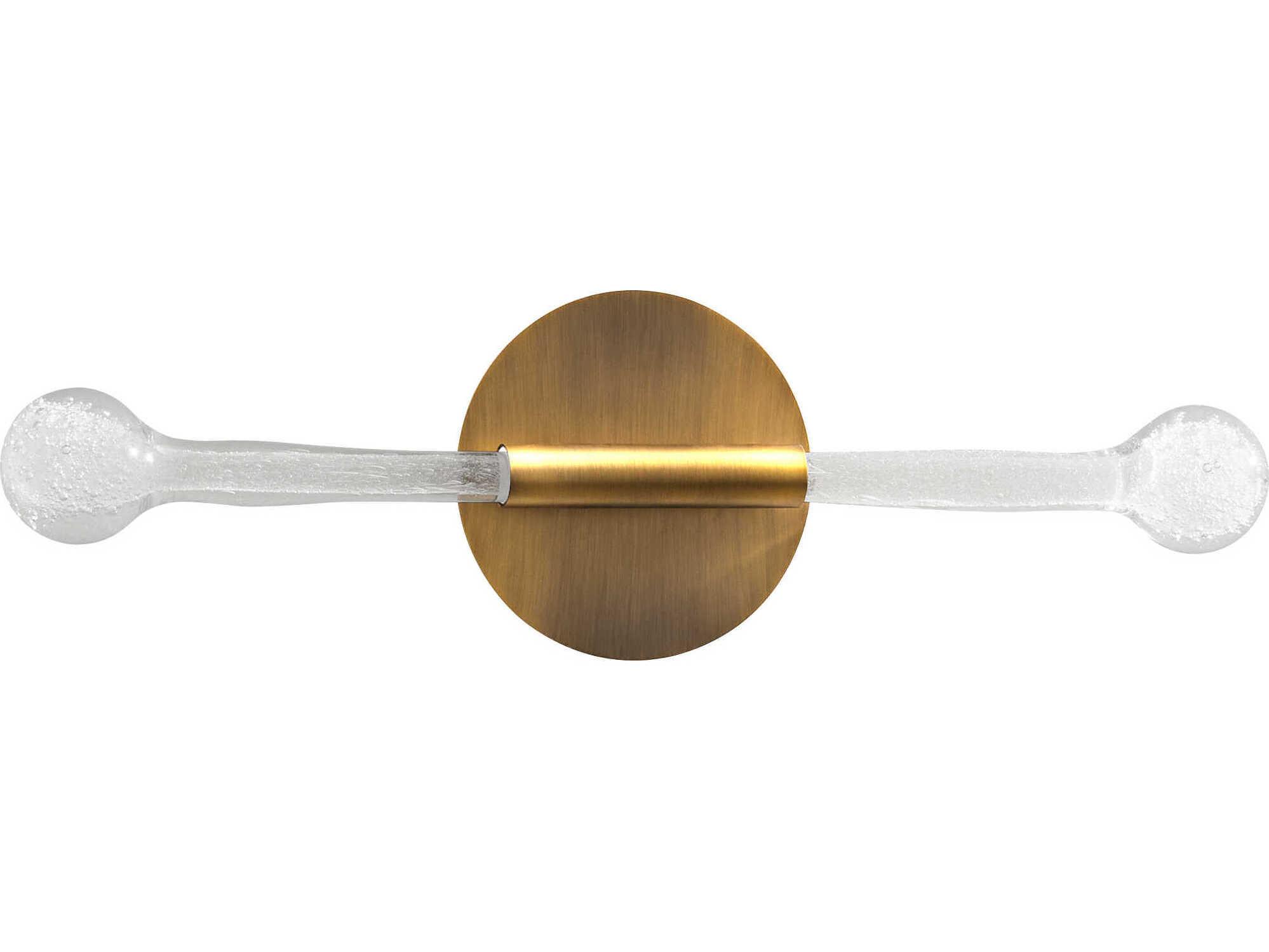 Oxygen by Quorum Manhattan 2-Light Brushed Brass Wall Sconce