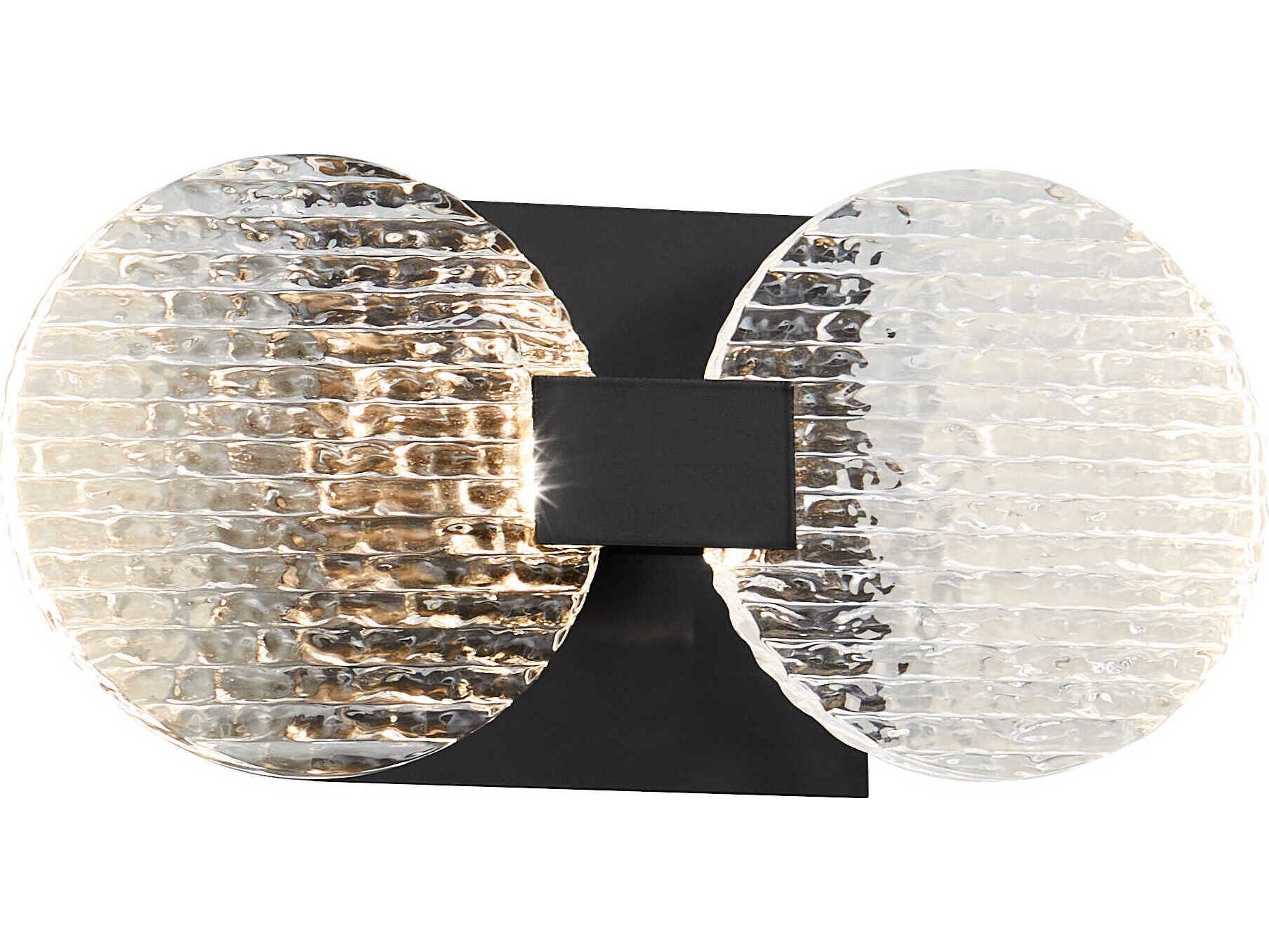 Oxygen by Quorum Axiom 2-Light Black Wall Sconce