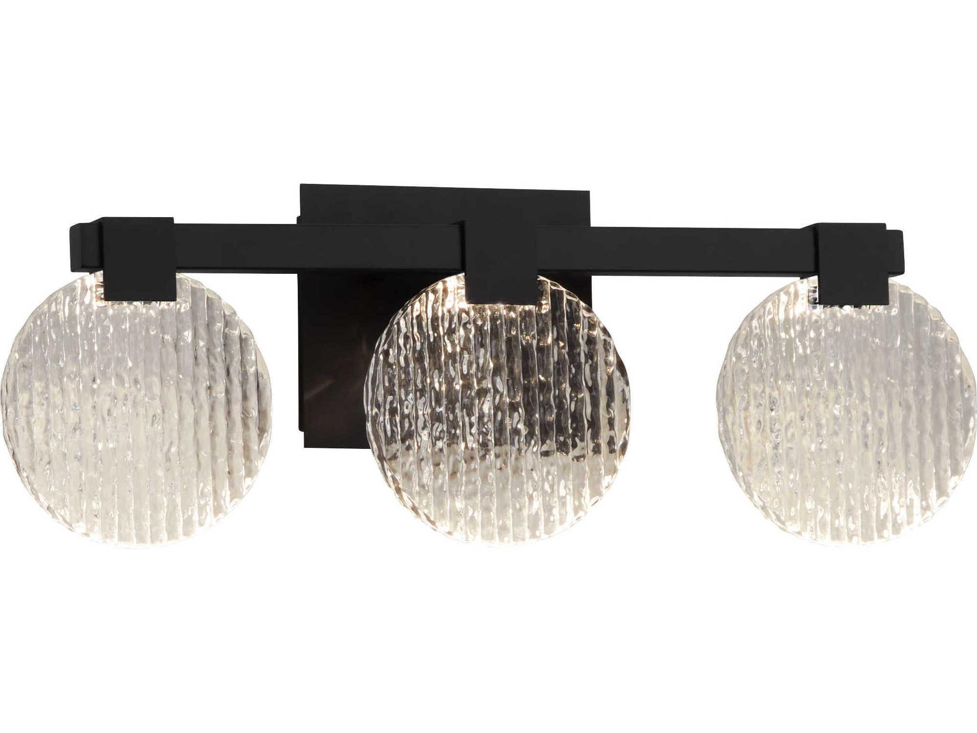 Oxygen by Quorum Axiom 3-Light Black Vanity Light