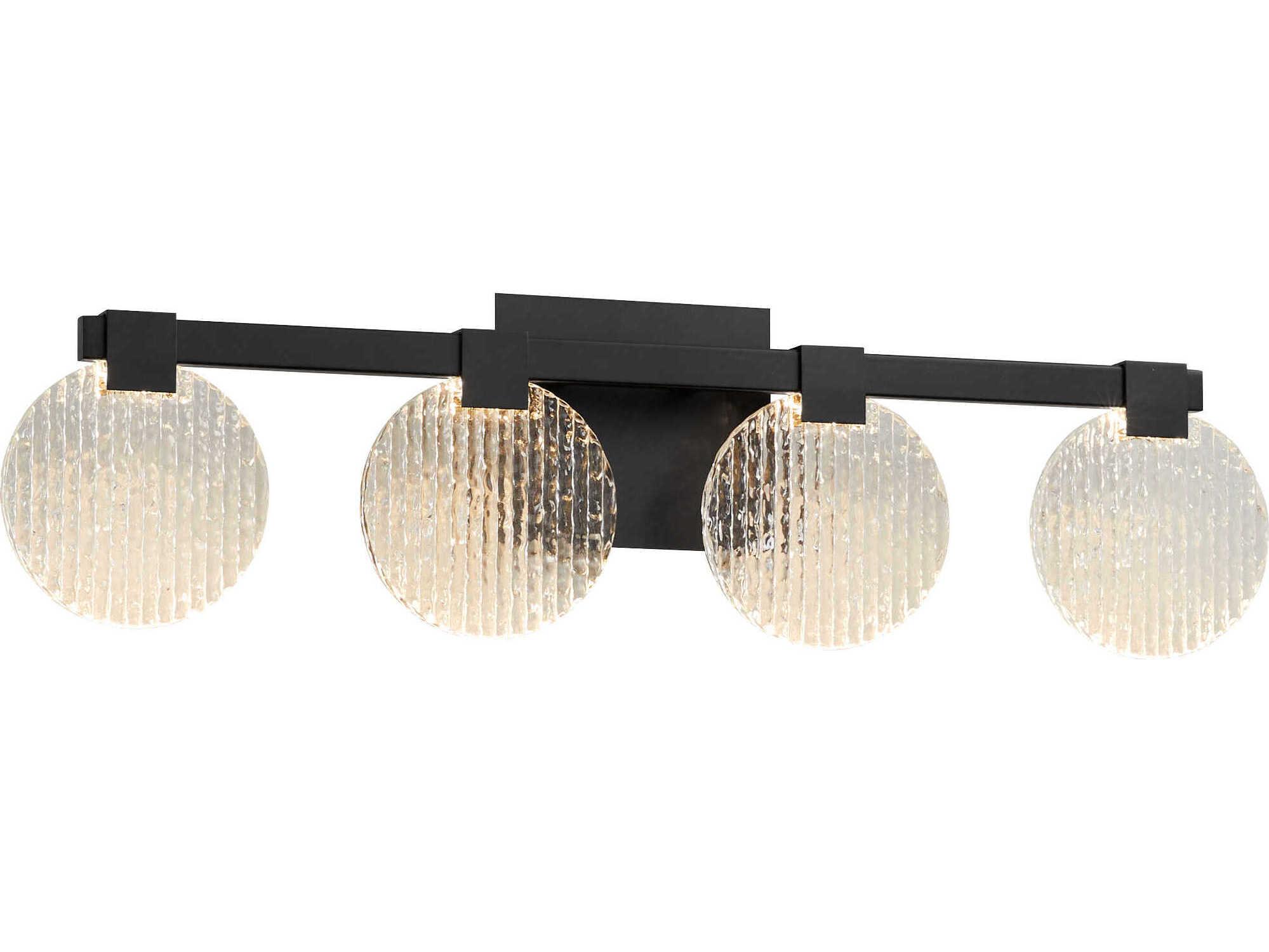 Oxygen by Quorum Axiom 4-Light Black Vanity Light