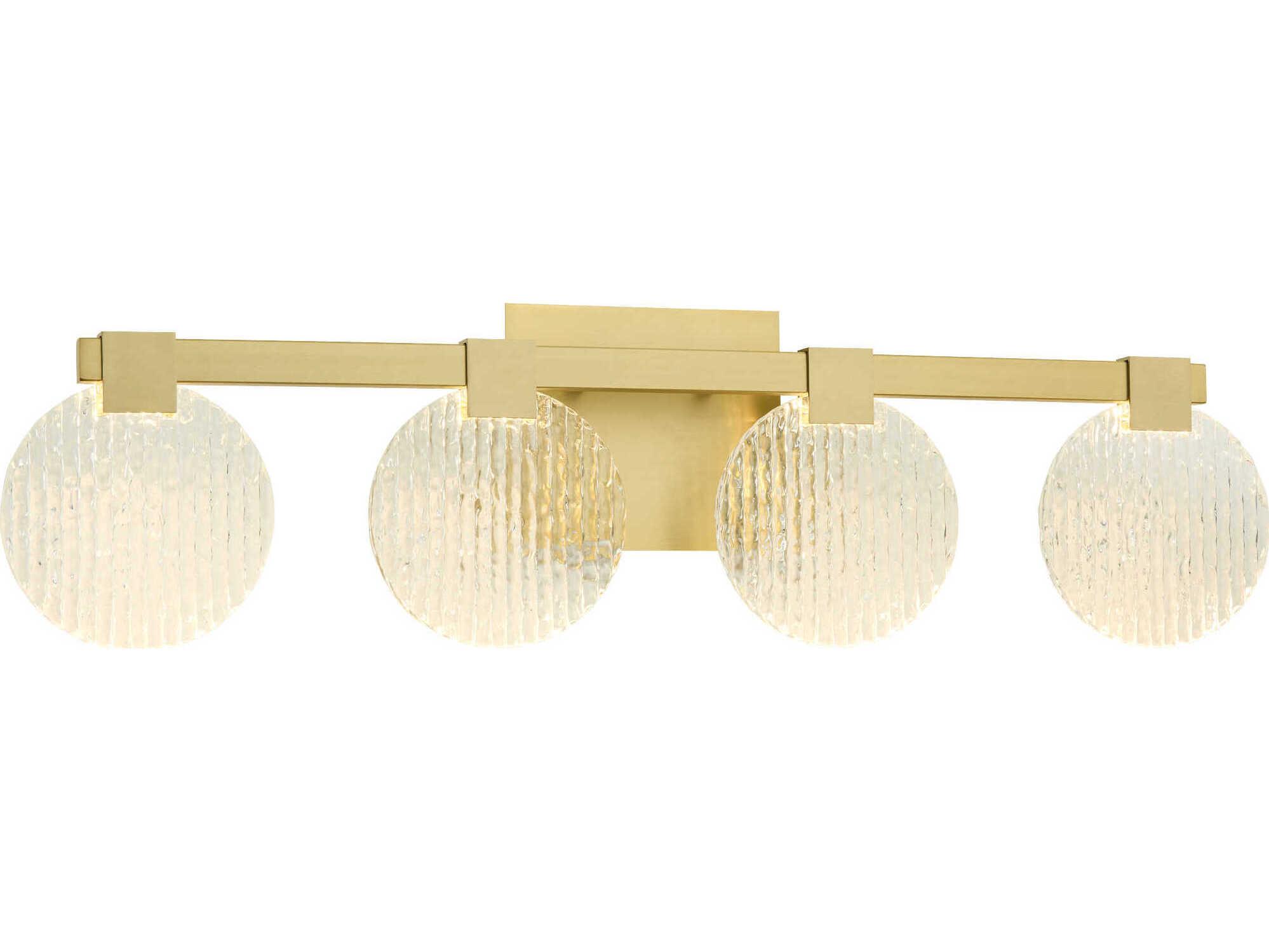 Oxygen by Quorum Axiom 4-Light Aged Brass Vanity Light