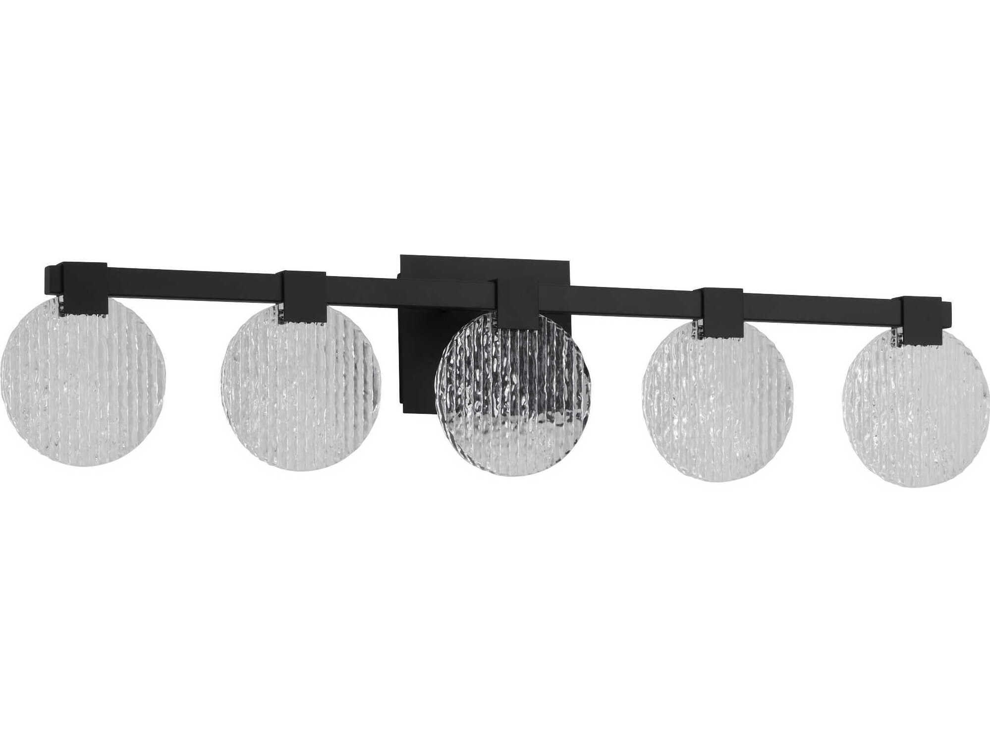 Oxygen by Quorum Axiom 5-Light Black Vanity Light
