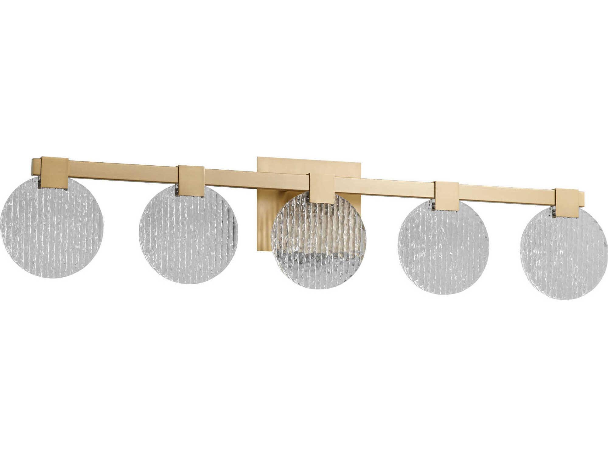 Oxygen by Quorum Axiom 5-Light Aged Brass Vanity Light