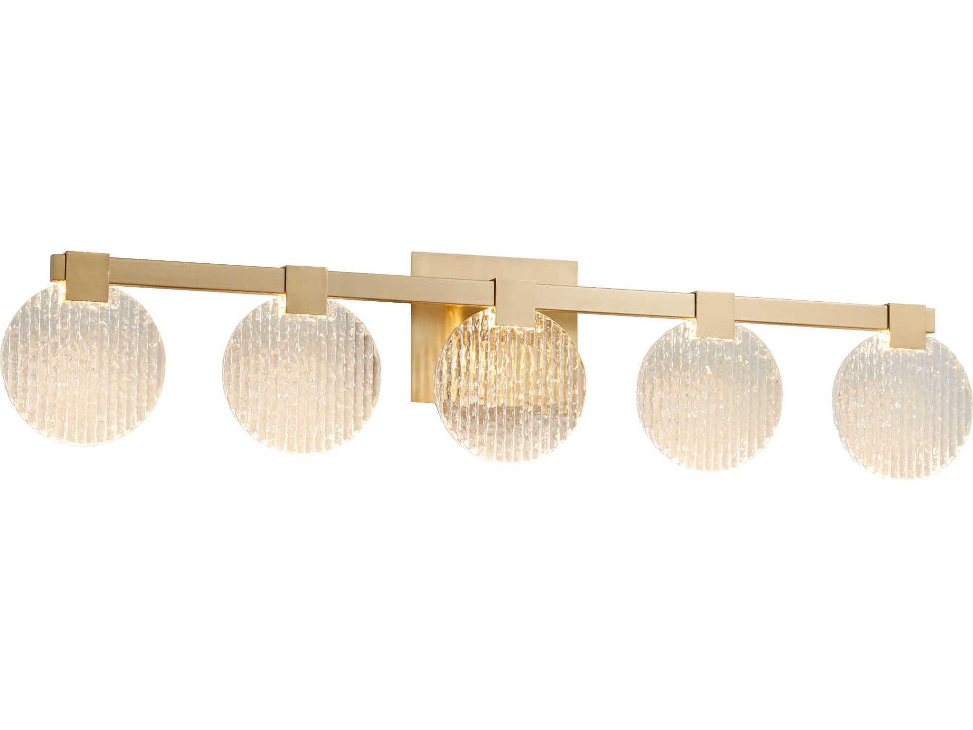 Oxygen by Quorum Axiom 5-Light Aged Brass Vanity Light