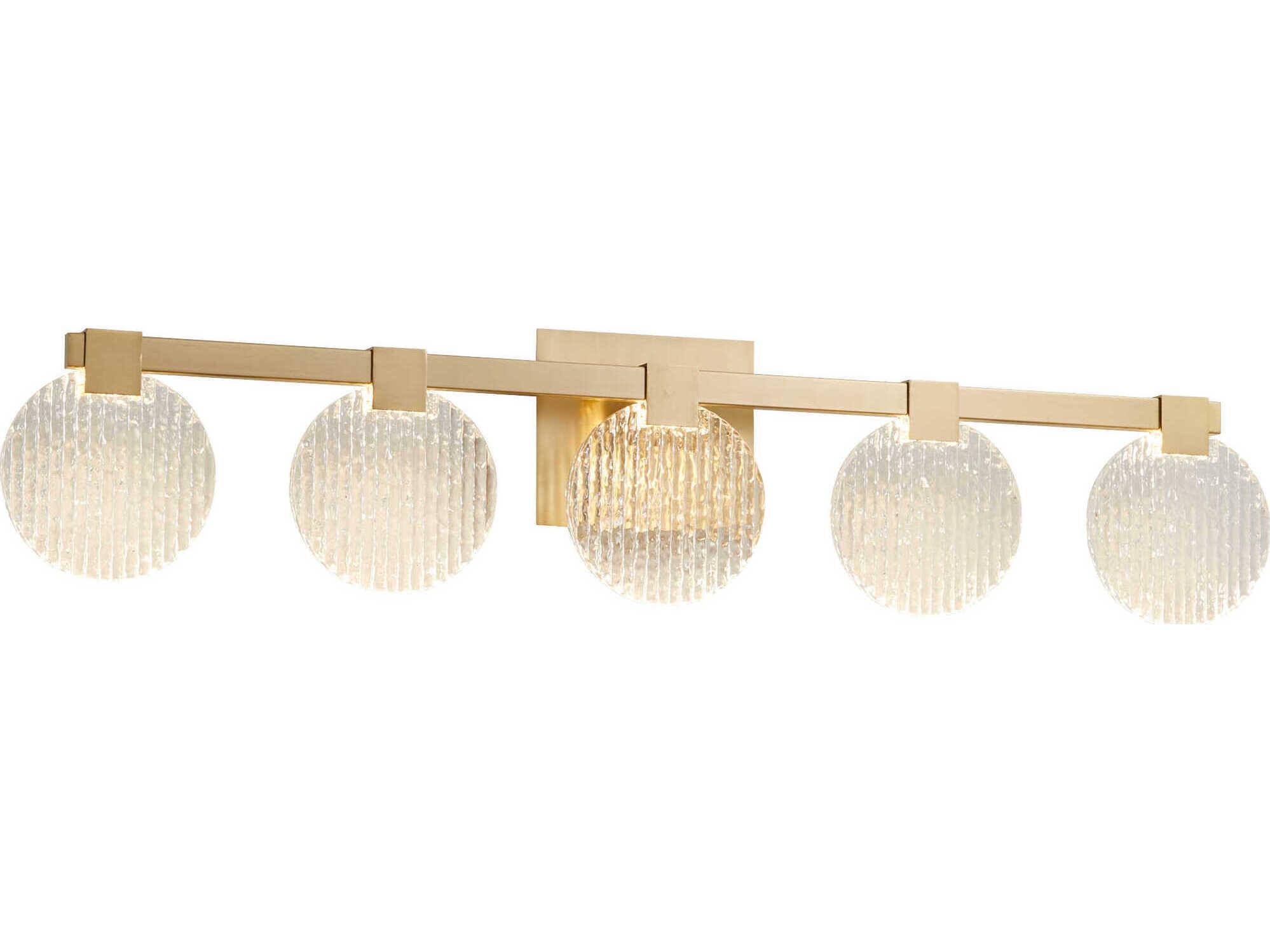 Oxygen by Quorum Axiom 5-Light Aged Brass Vanity Light