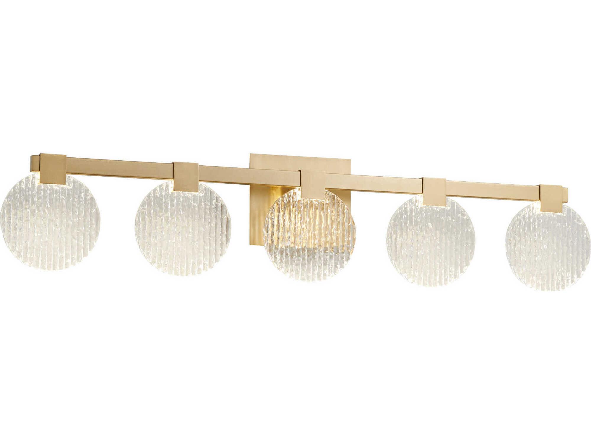 Oxygen by Quorum Axiom 5-Light Aged Brass Vanity Light