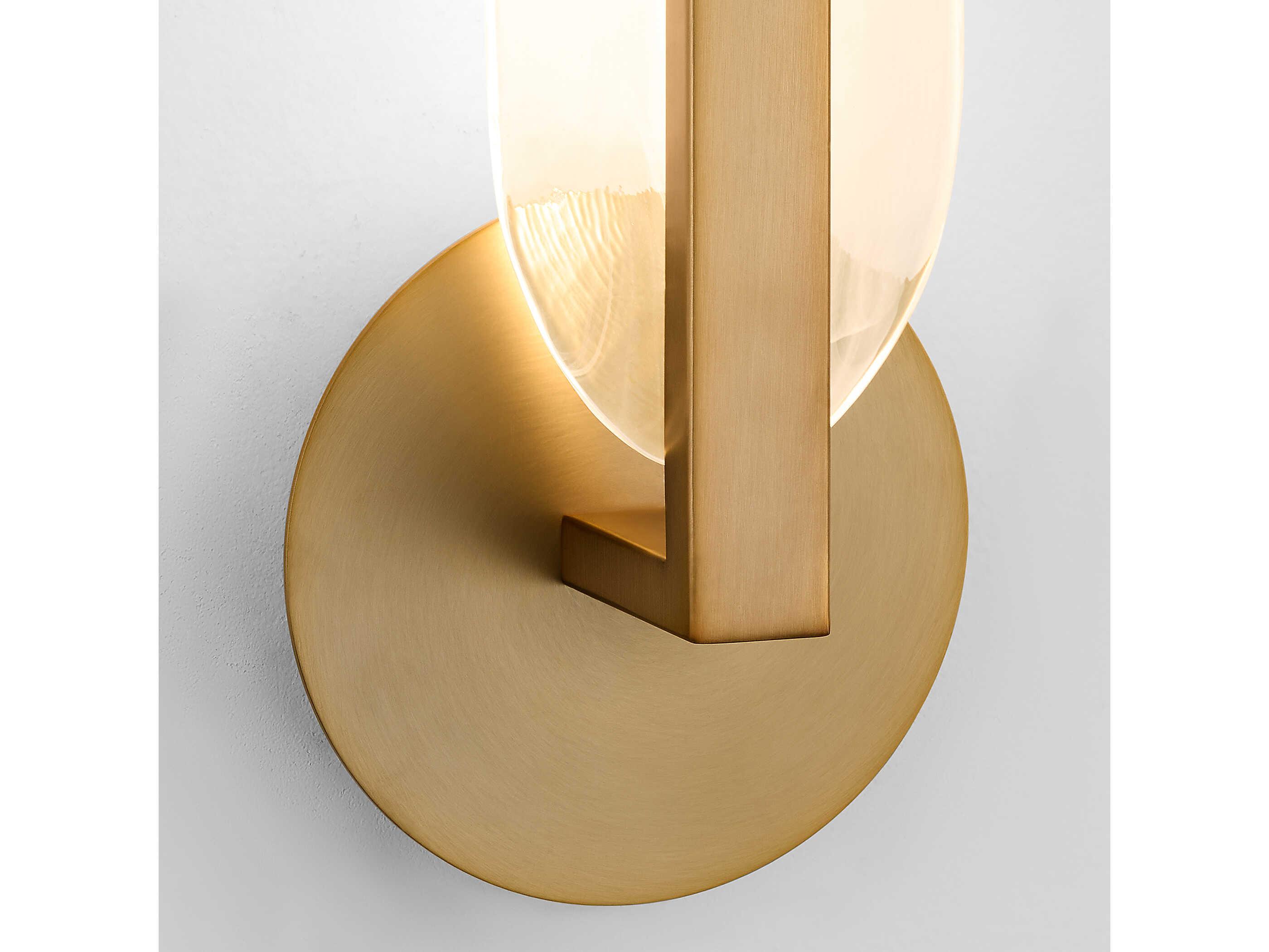 Oxygen by Quorum Avian 1-Light Brushed Brass Wall Sconce