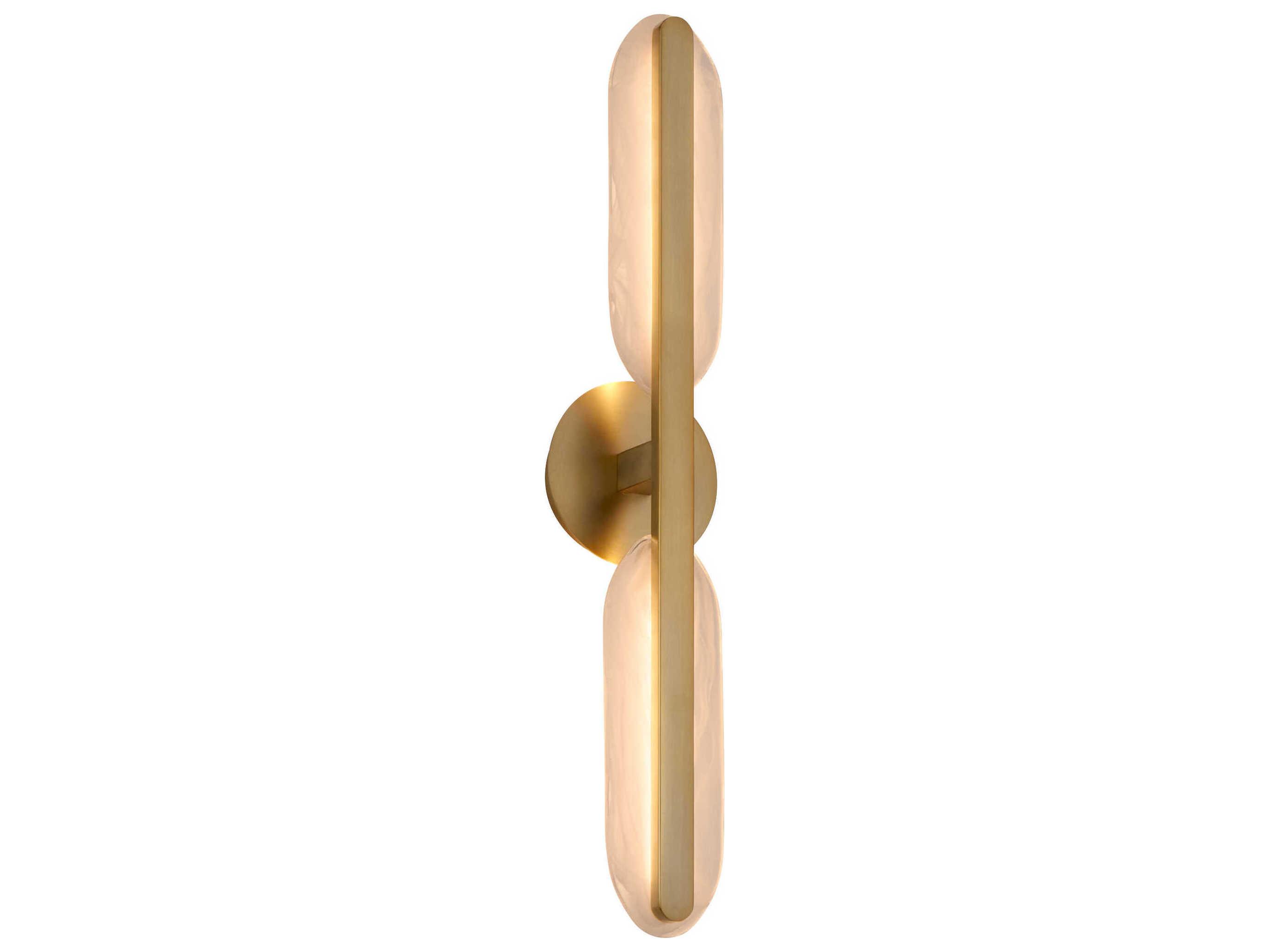 Oxygen by Quorum Avian 2-Light Brushed Brass Vanity Light